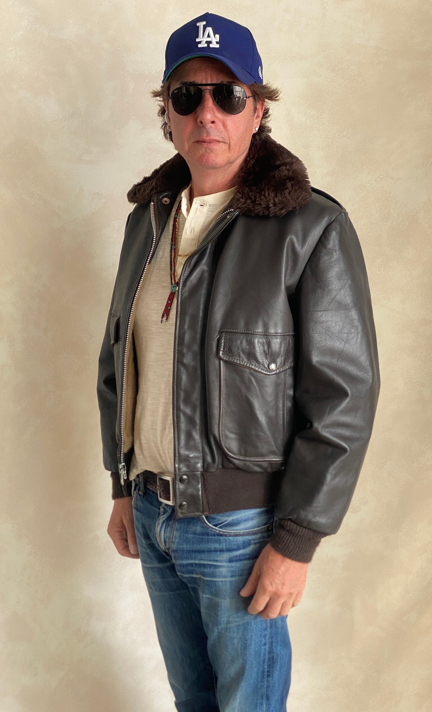 Size 40US (50EU) Vintage Leather Bomber Flight Jacket, Aviator G-1, Made in USA - Classic Aviation Collectible