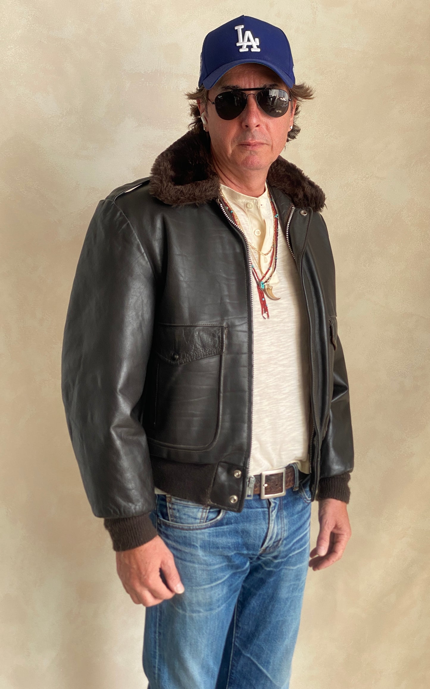 Size 40US (50EU) Vintage Leather Bomber Flight Jacket, Aviator G-1, Made in USA - Classic Aviation Collectible