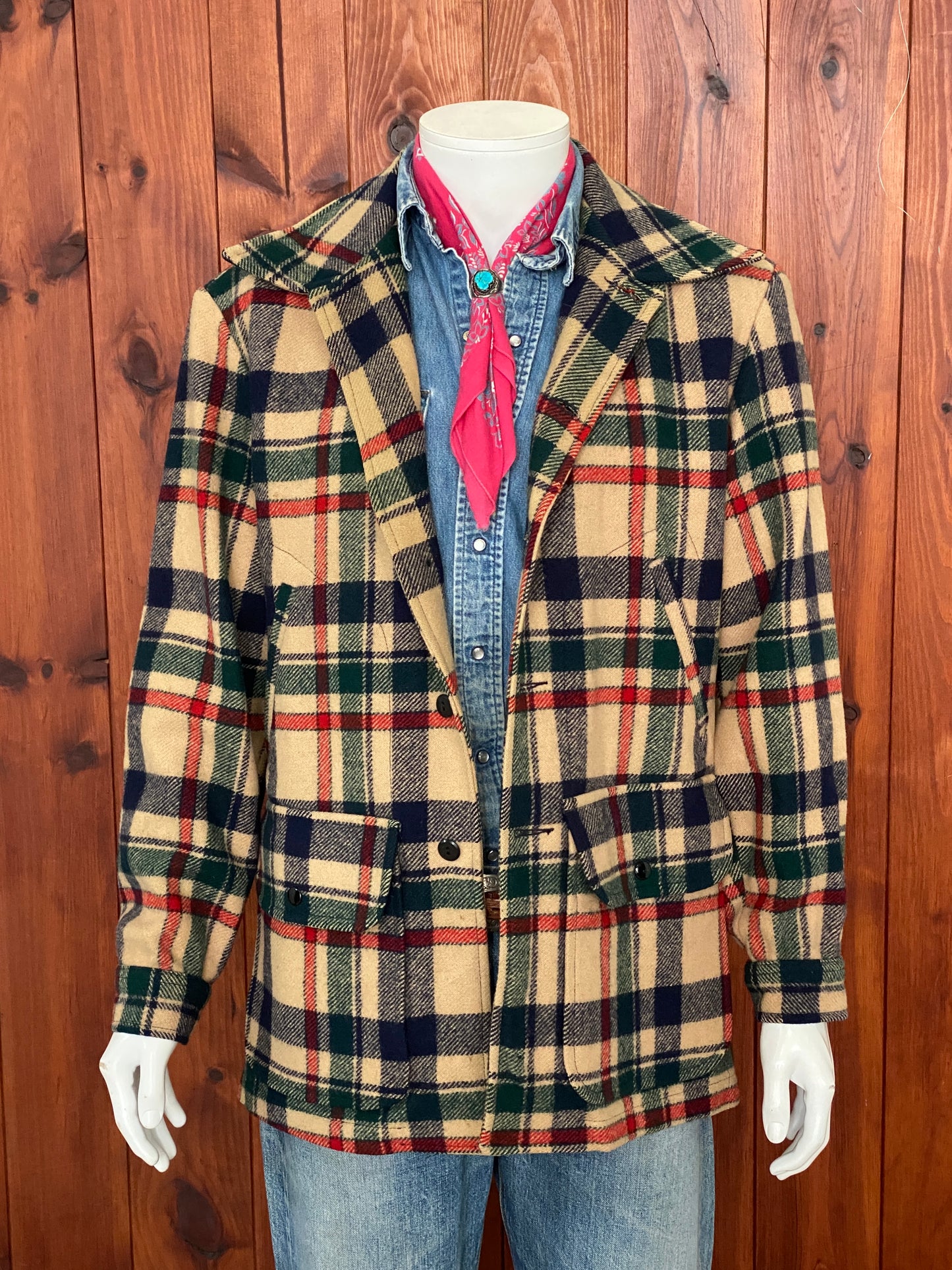 Large Pendleton 60s Vintage Wool Jacket Made In USA | Classic Retro Apparel