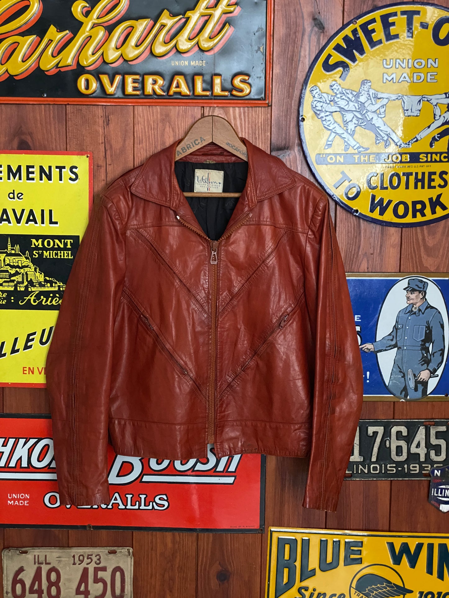 Vintage 70s Wilson Leather Jacket - Size 44 US (54 EU) | USA Vintage BCN