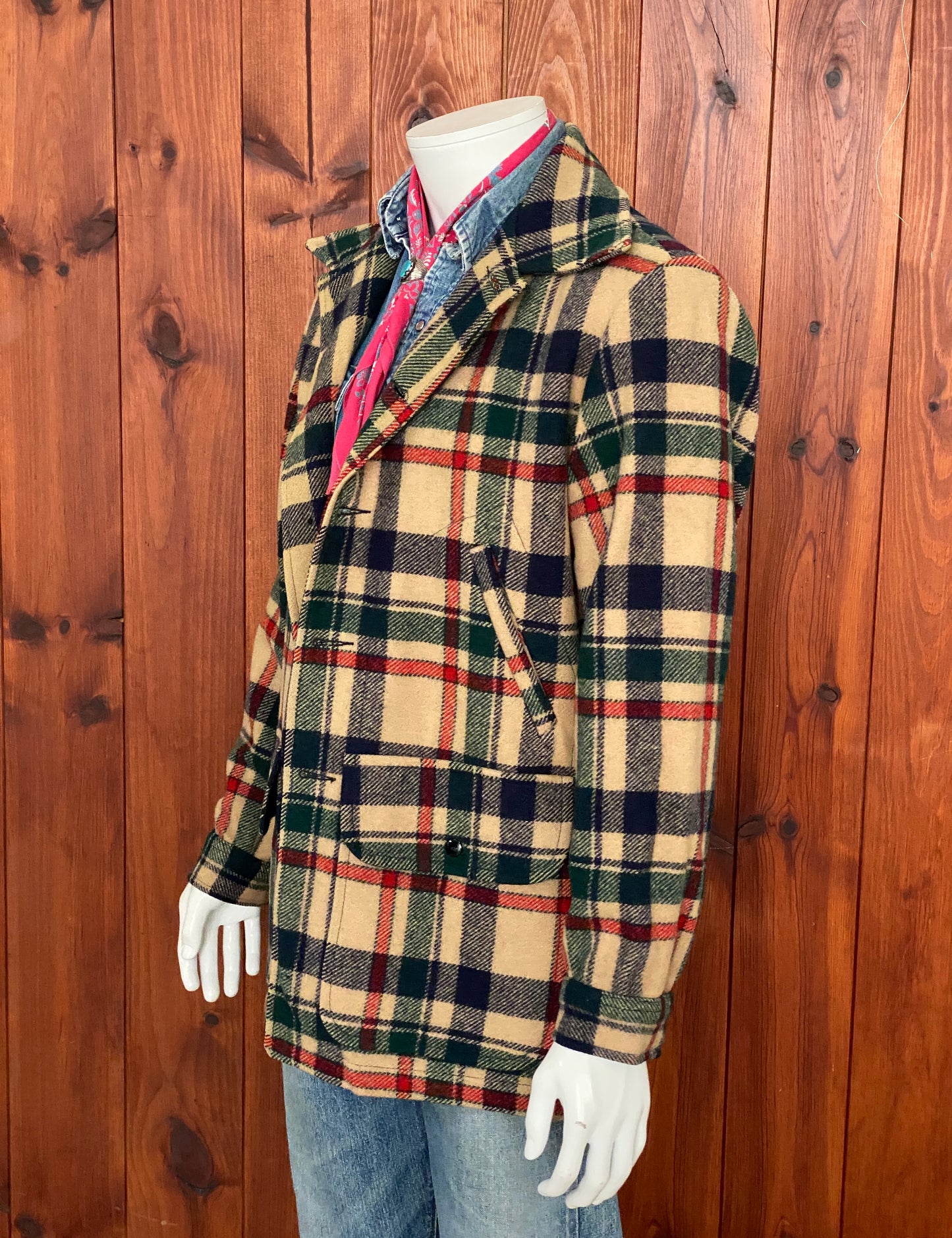 Large Pendleton 60s Vintage Wool Jacket Made In USA | Classic Retro Apparel