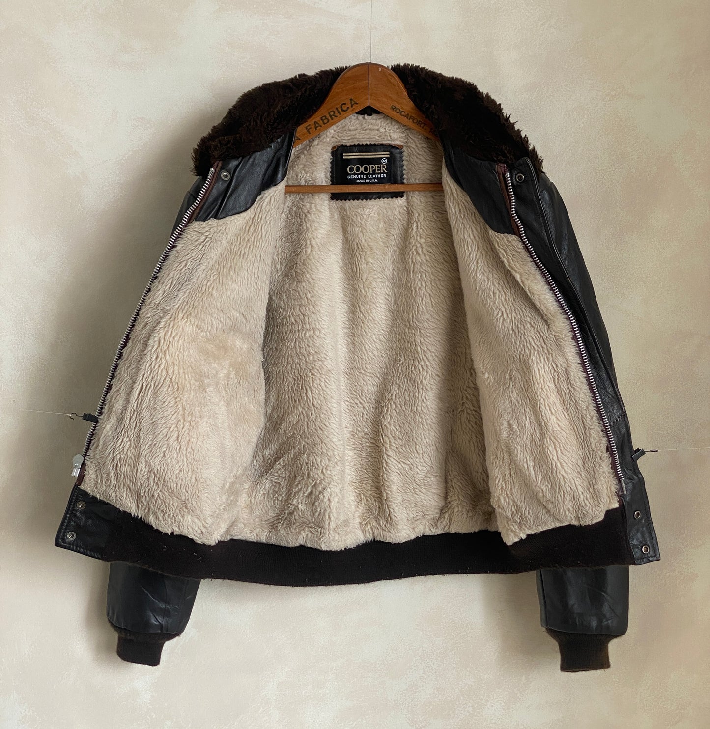 Size 42 USA / 52EU. Vintage Cooper leather Flight Jacket