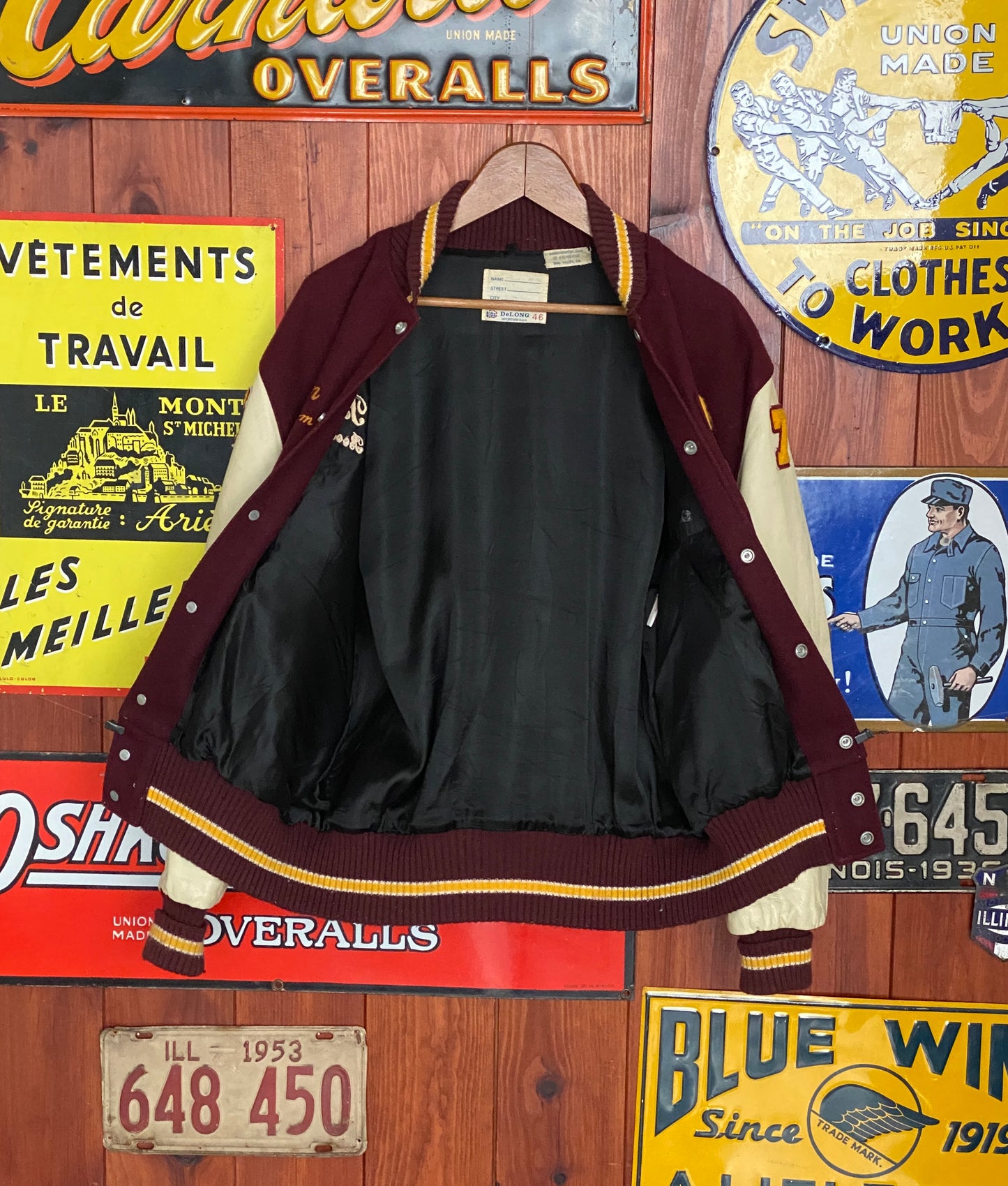 Vintage Varsity Jacket by Delong Size 46US / 56EU – Made in USA