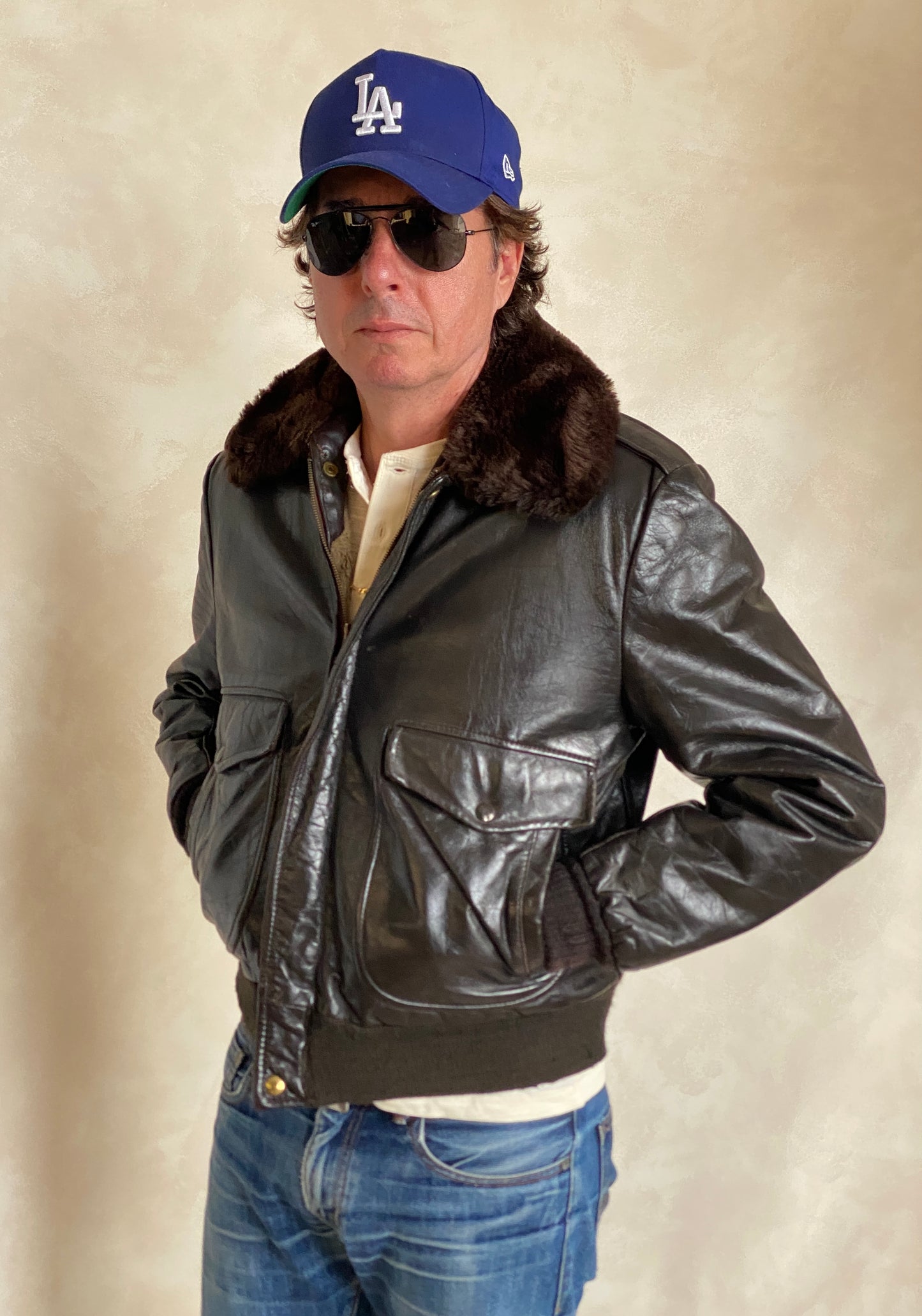 Size 40US Reg (50EU). Vintage leather bomber Flight Jacket Made in USA by Cooper