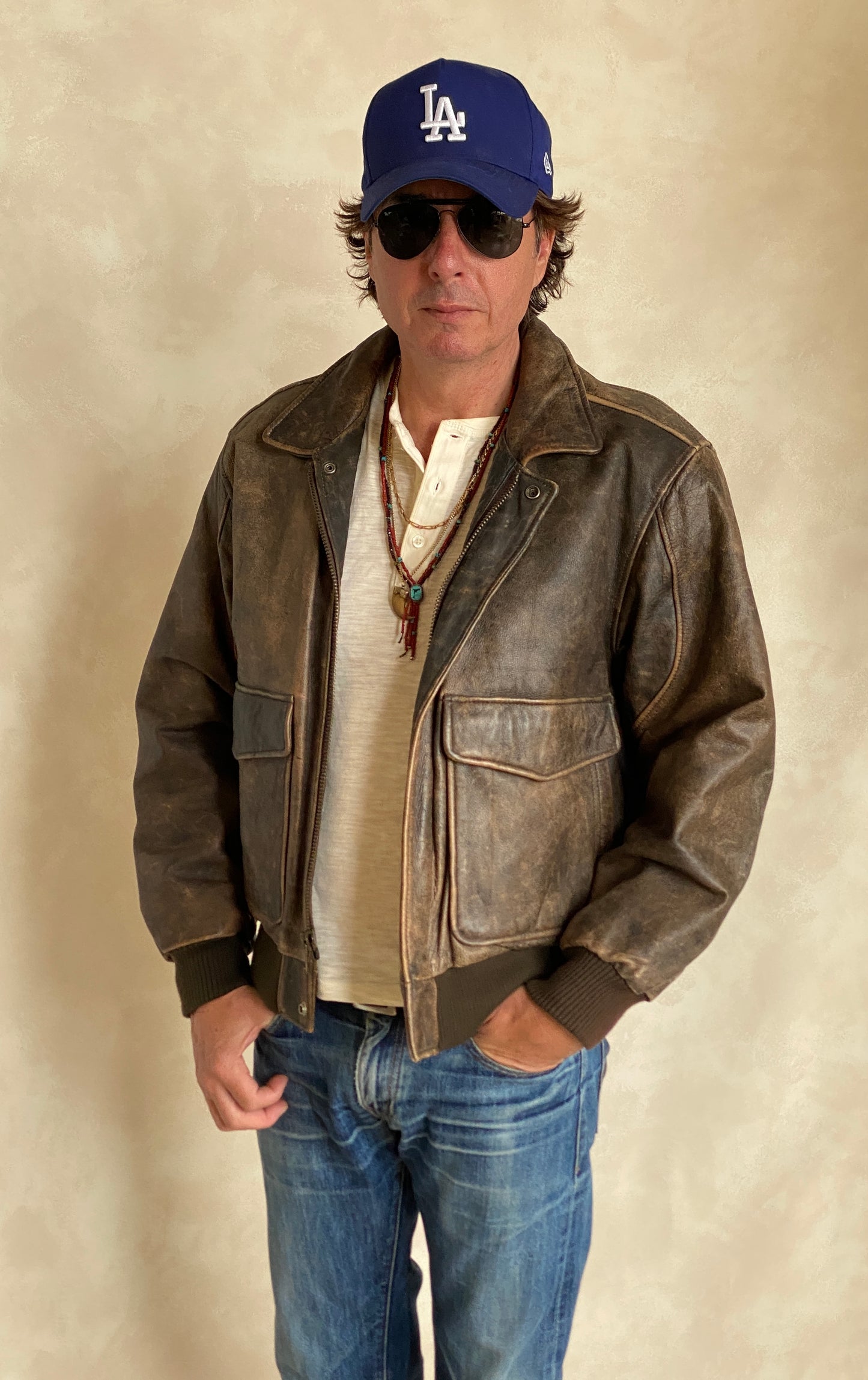 Size 42US Reg (52EU). Vintage leather bomber Flight Jacket Aviator
