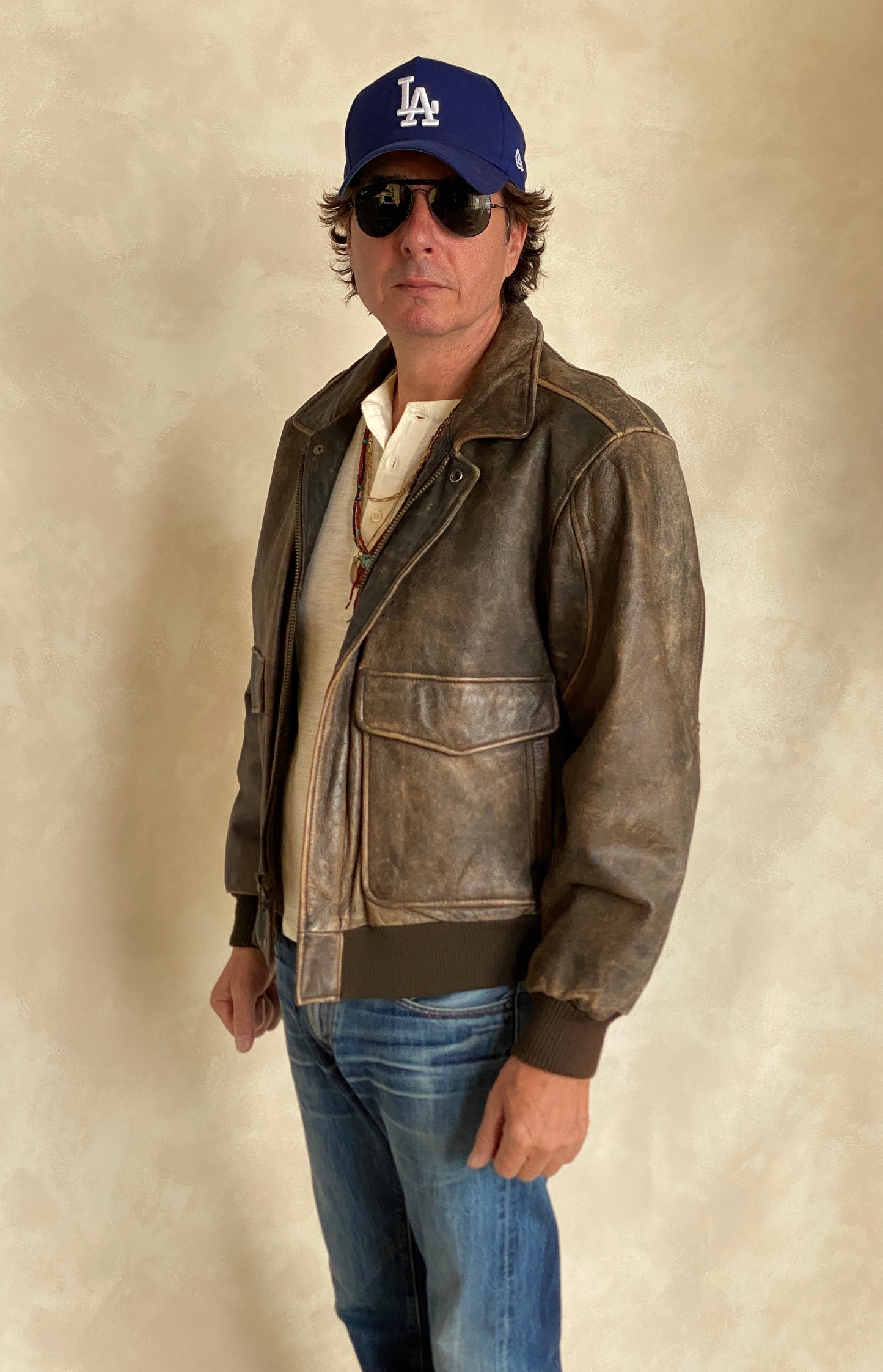 Size 42US Reg (52EU). Vintage leather bomber Flight Jacket Aviator