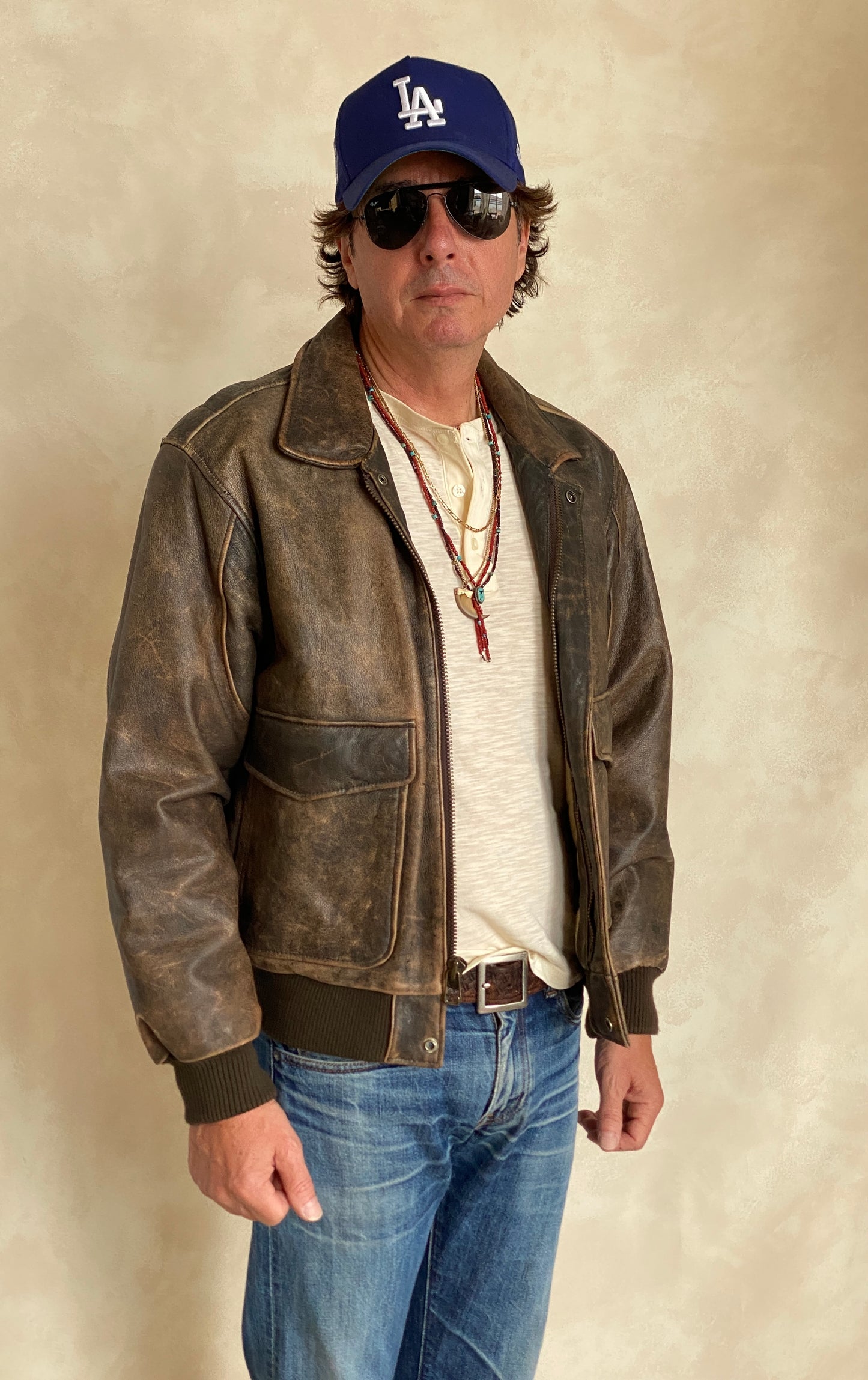 Size 42US Reg (52EU). Vintage leather bomber Flight Jacket Aviator