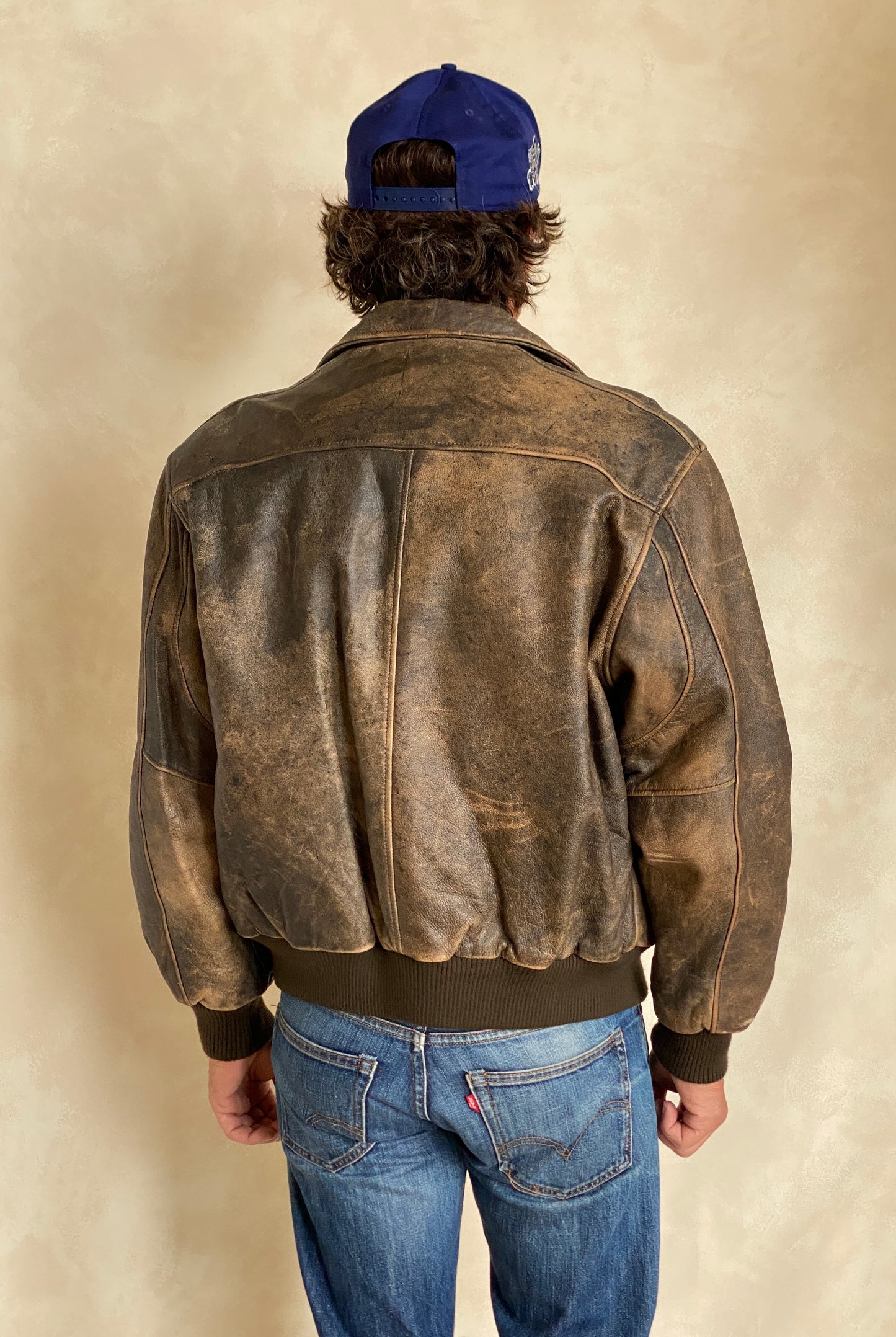 Size 42US Reg (52EU). Vintage leather bomber Flight Jacket Aviator