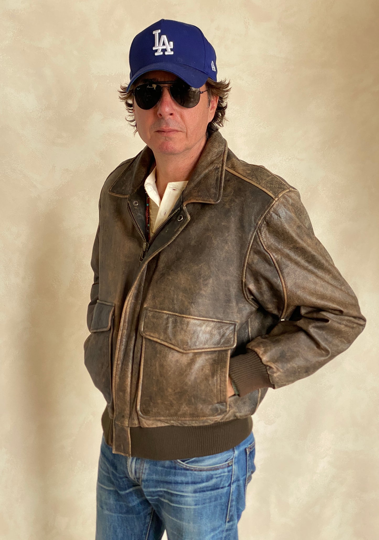 Size 42US Reg (52EU). Vintage leather bomber Flight Jacket Aviator