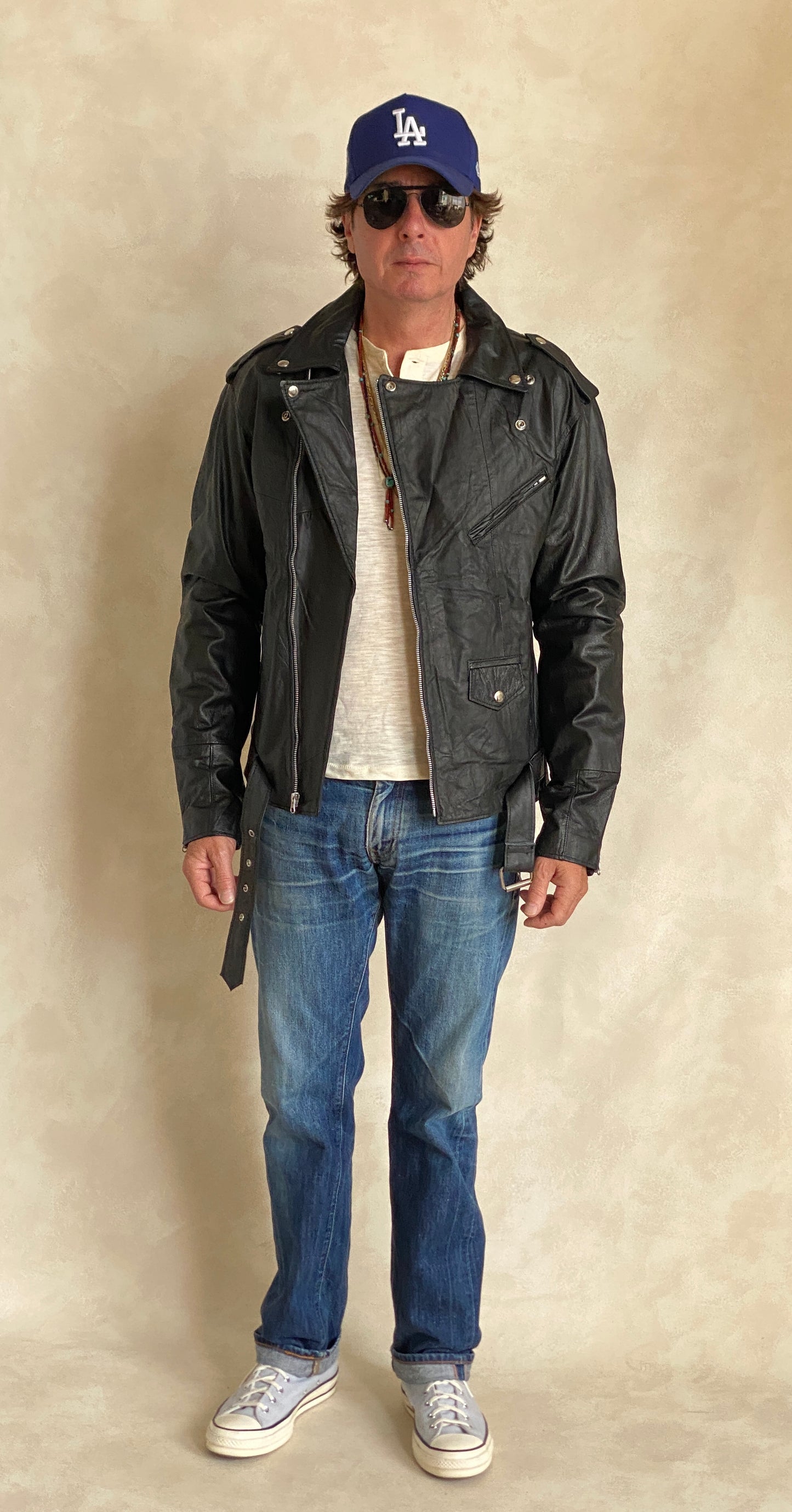 Medium Recycled Leather Motorcycle Jacket | Eco-Friendly Biker Gear