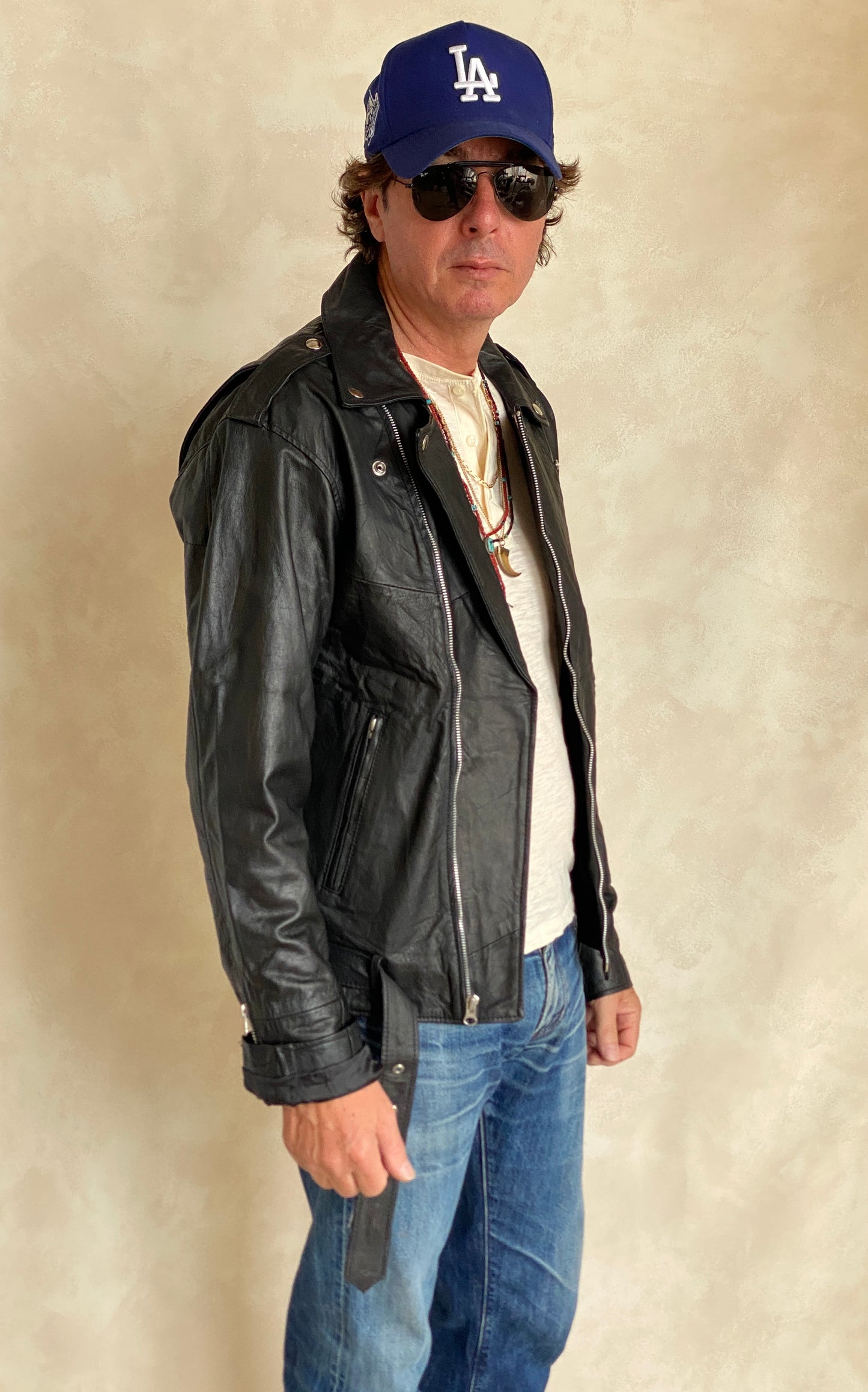 Medium Recycled Leather Motorcycle Jacket | Eco-Friendly Biker Gear
