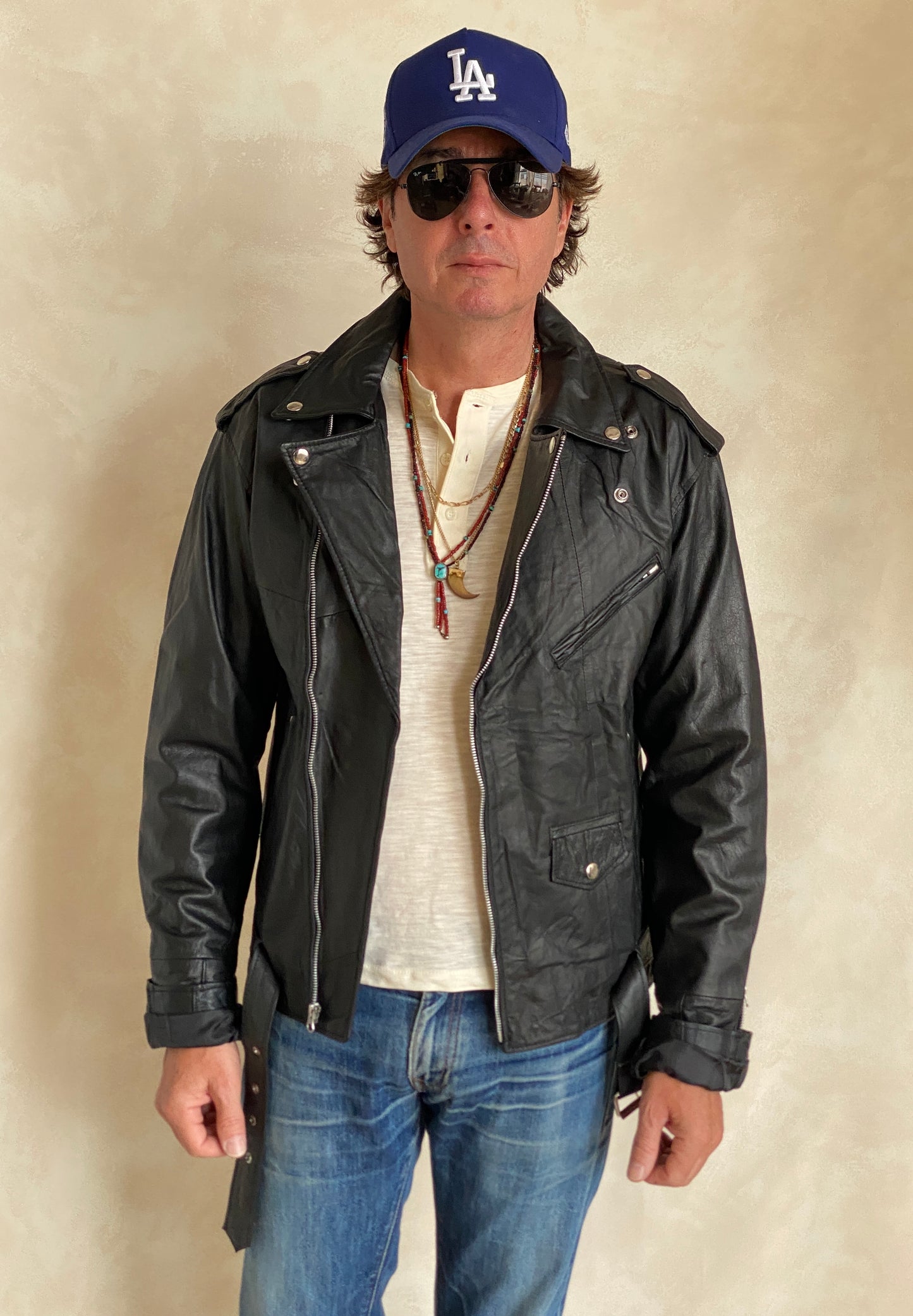Medium Recycled Leather Motorcycle Jacket | Eco-Friendly Biker Gear