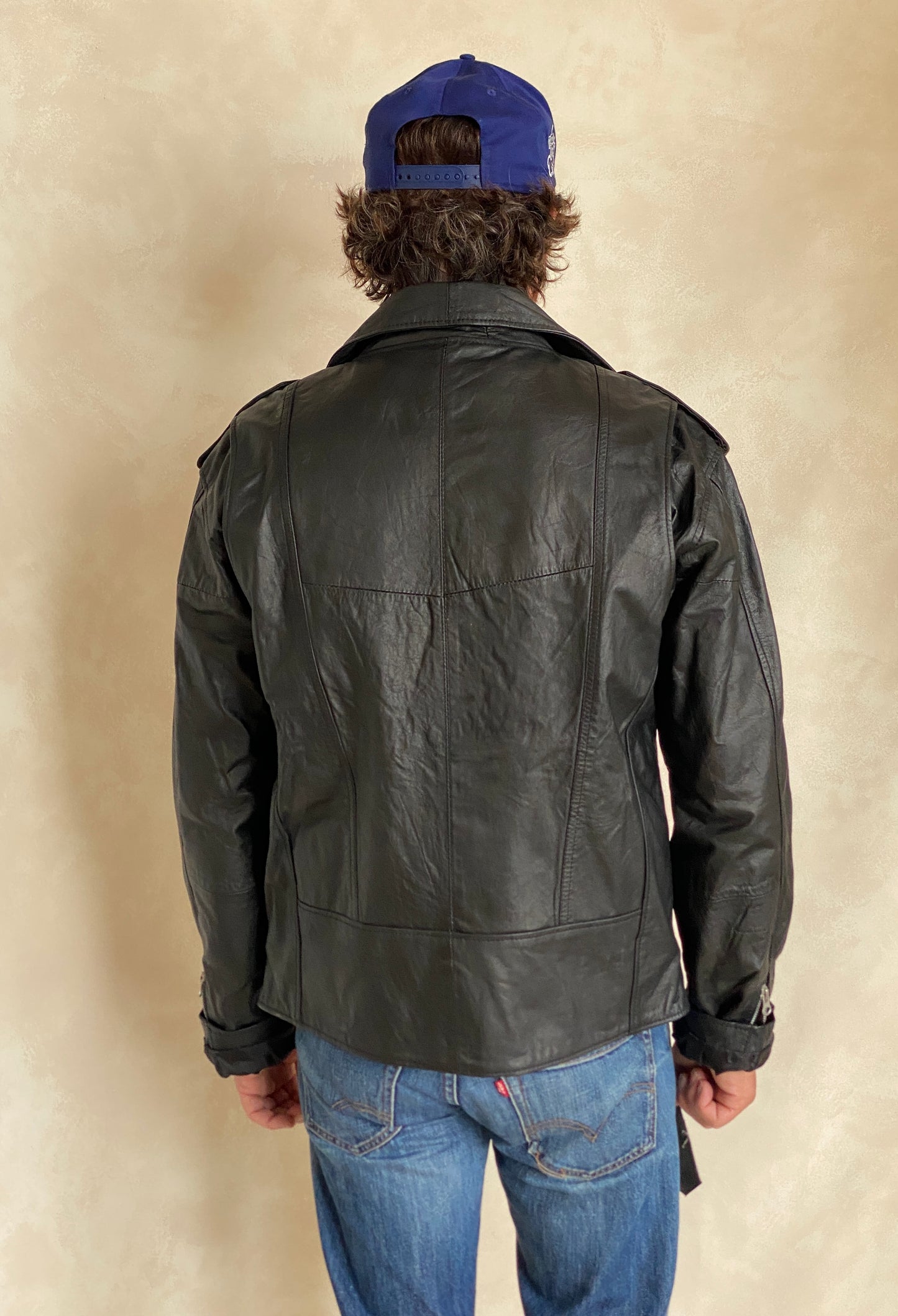 Medium Recycled Leather Motorcycle Jacket | Eco-Friendly Biker Gear