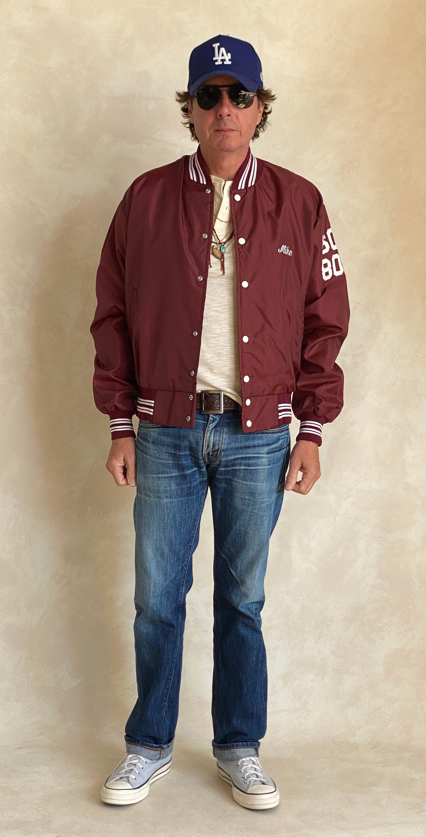 Large. 1991 Vintage Nylon track jacket / Varsity. Made in USA