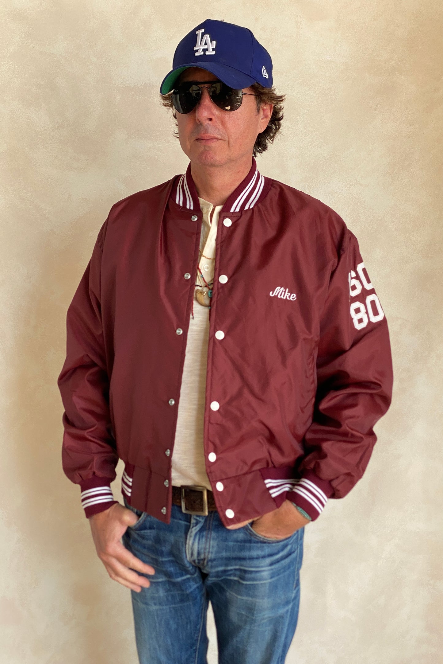 Large. 1991 Vintage Nylon track jacket / Varsity. Made in USA
