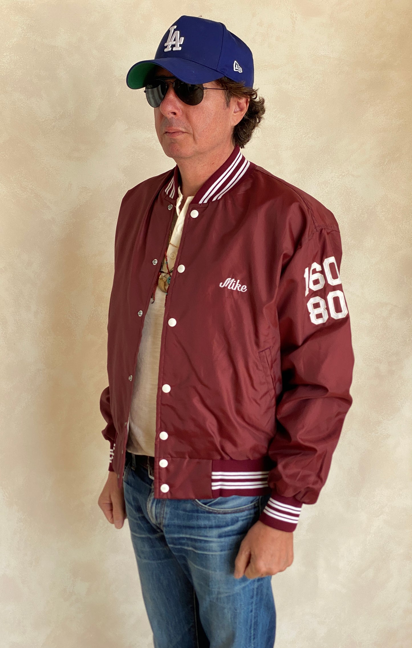 Large. 1991 Vintage Nylon track jacket / Varsity. Made in USA