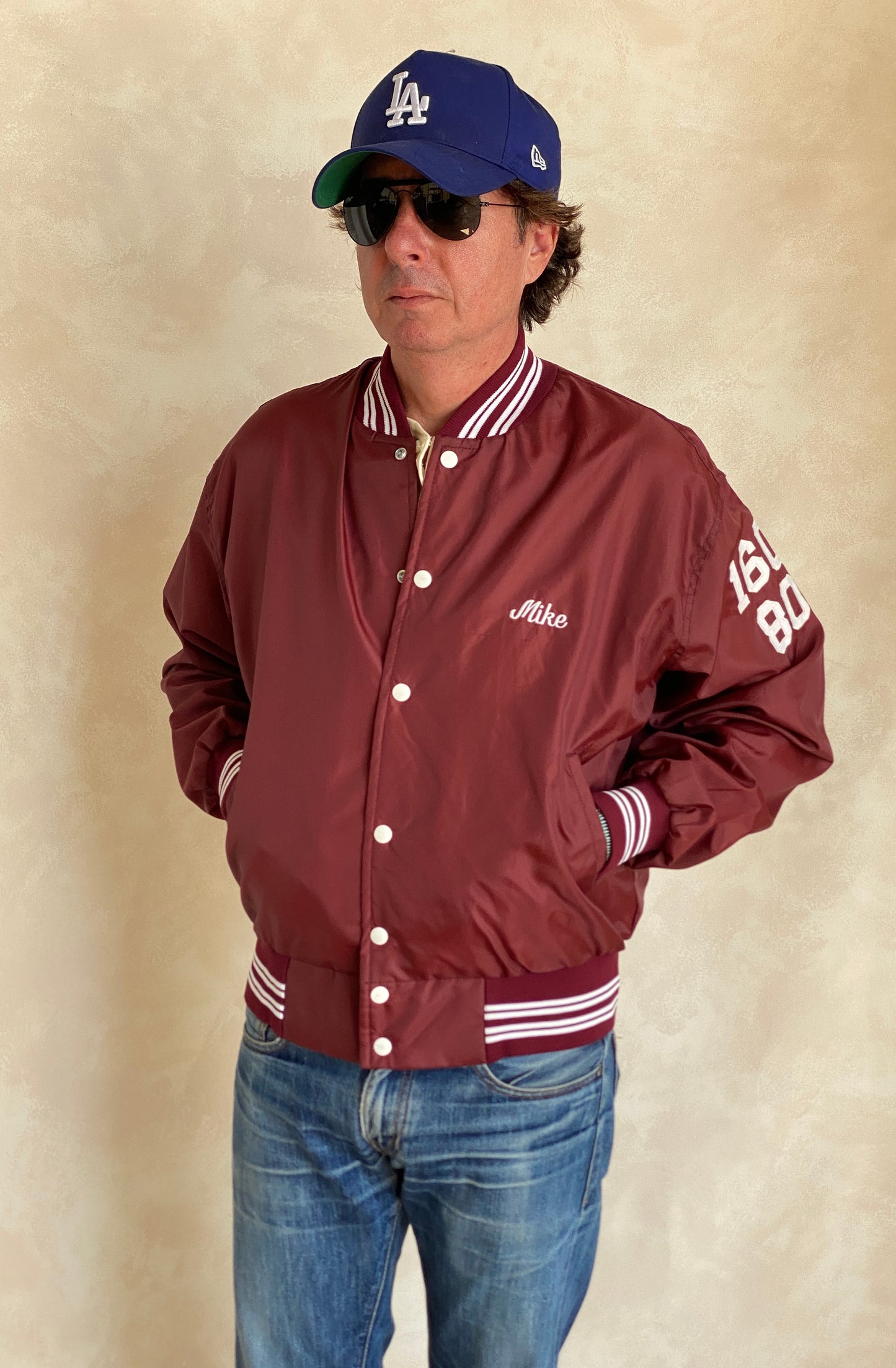 Large. 1991 Vintage Nylon track jacket / Varsity. Made in USA