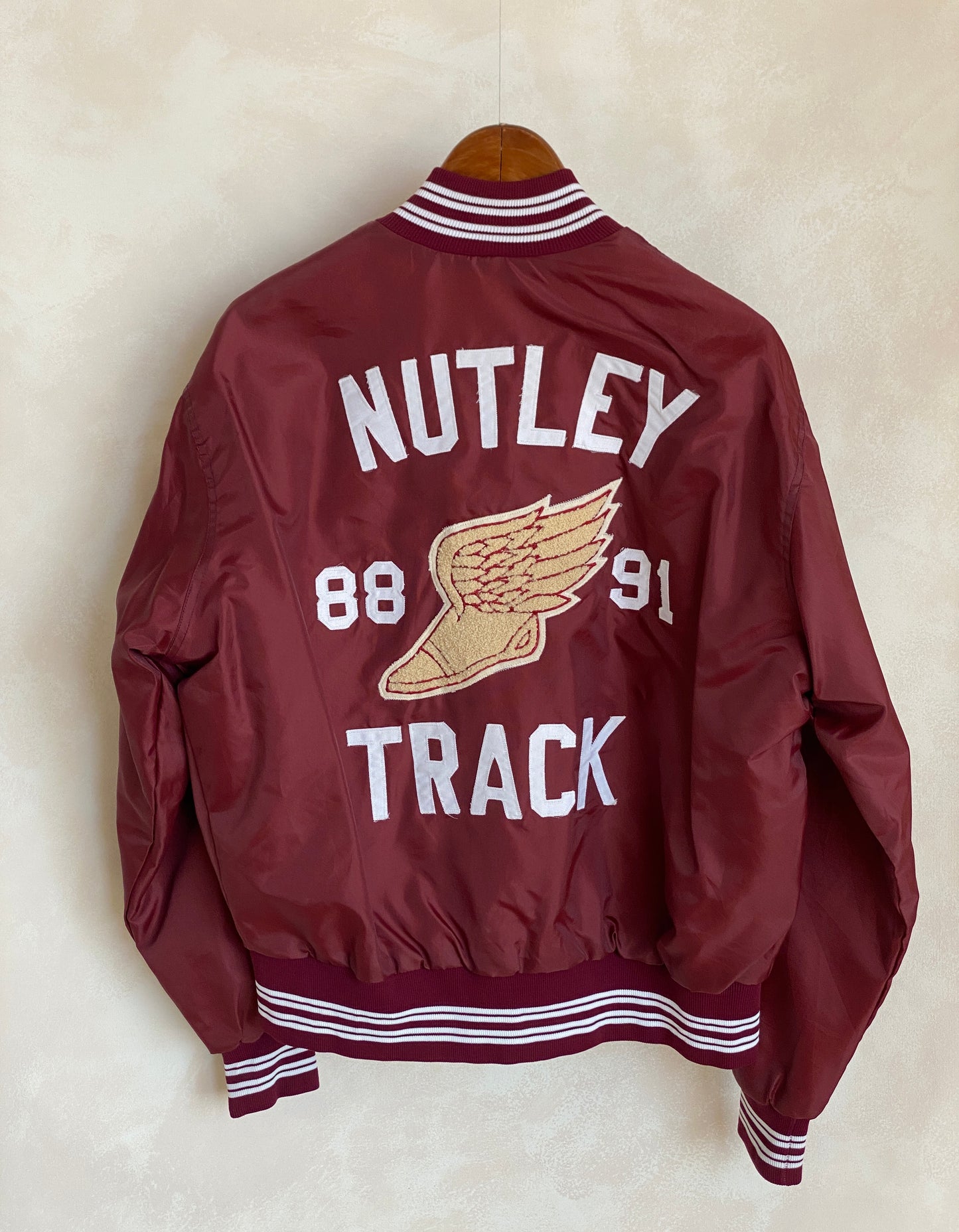 Large. 1991 Vintage Nylon track jacket / Varsity. Made in USA