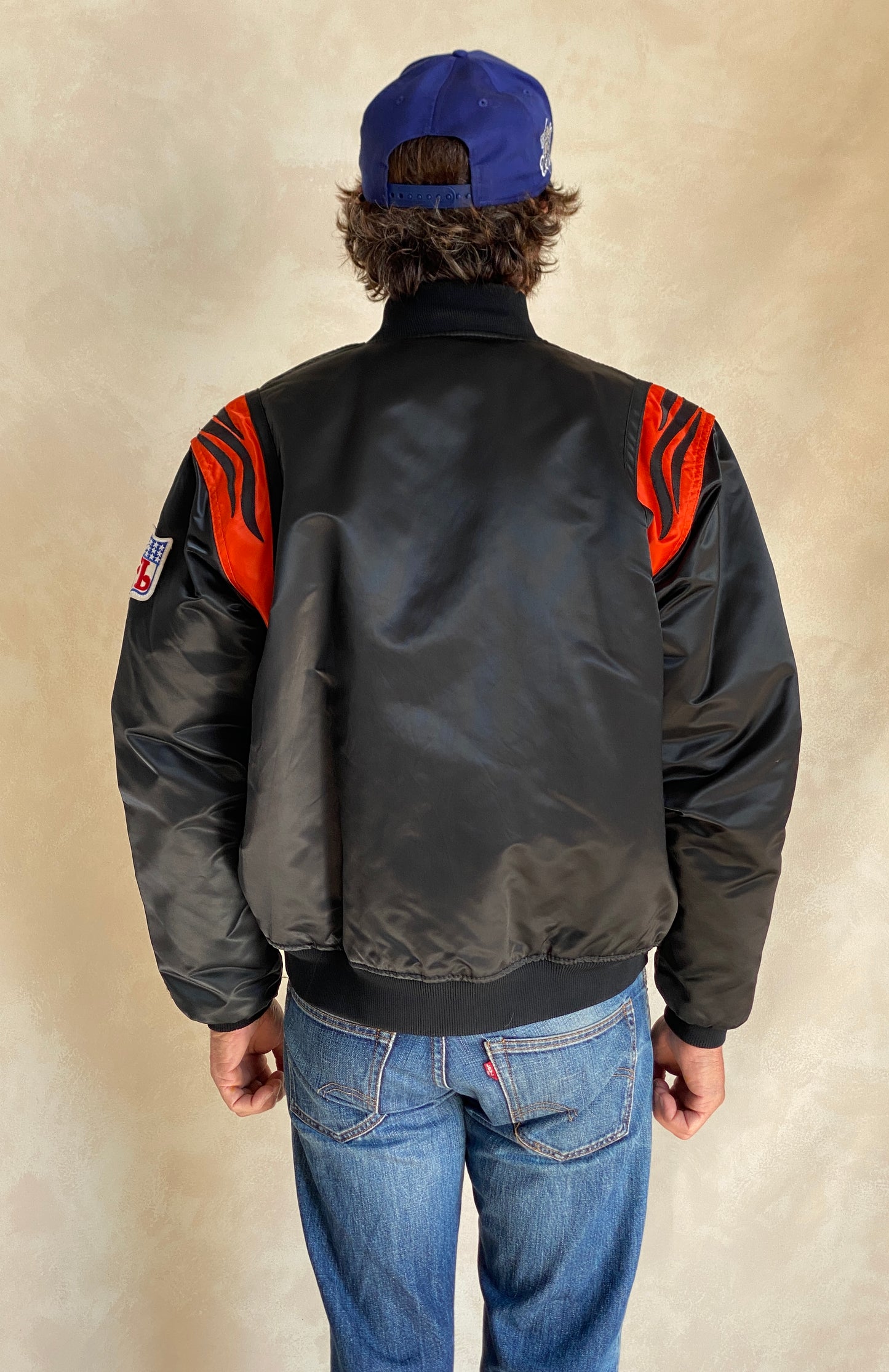 Large Size Vintage 80s Bengals Jacket, Made in USA - Sports Memorabilia