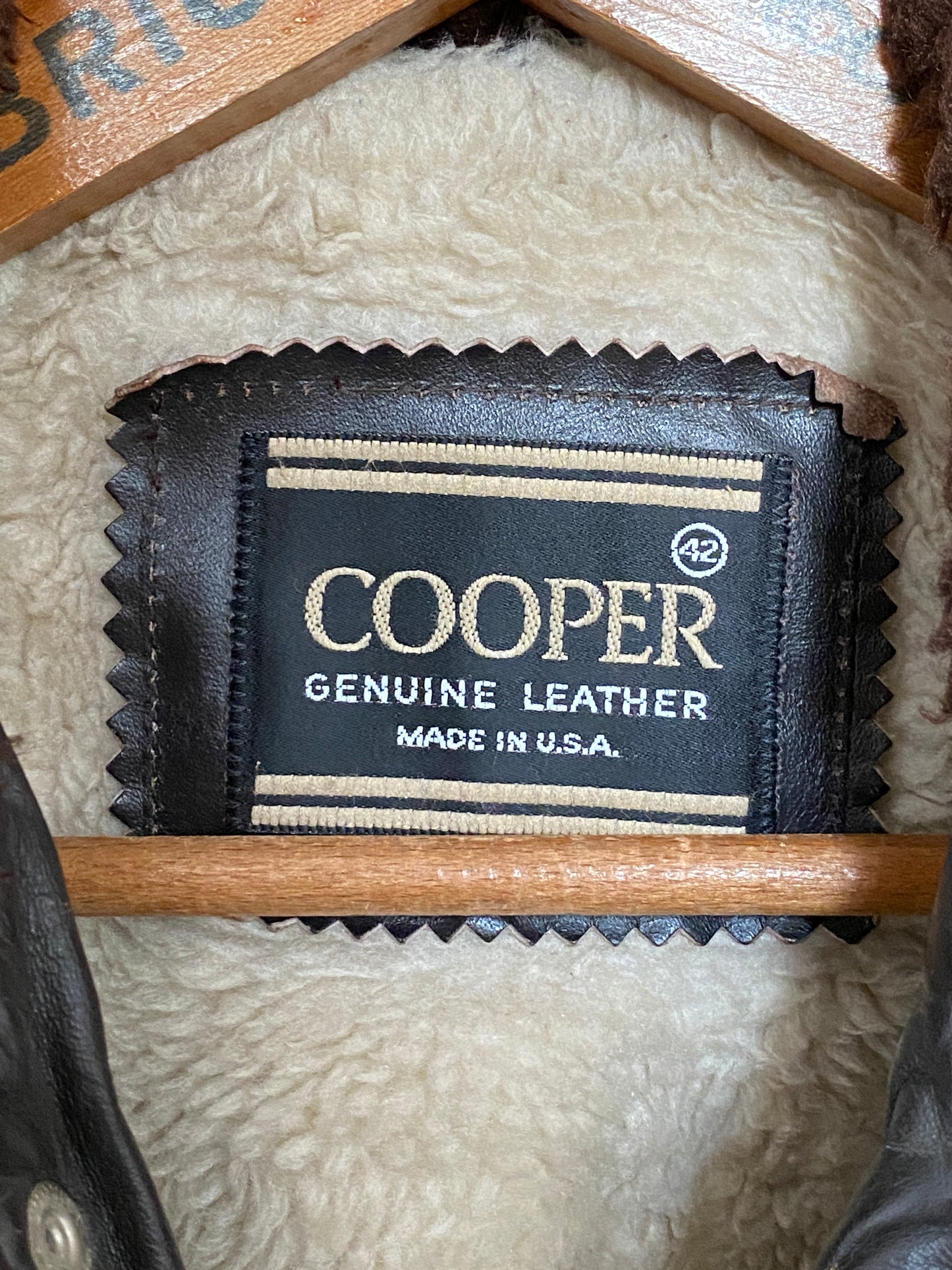Vintage Cooper Leather Bomber Flight Jacket Aviator - Size 42 US Reg (52 EU), Made in USA