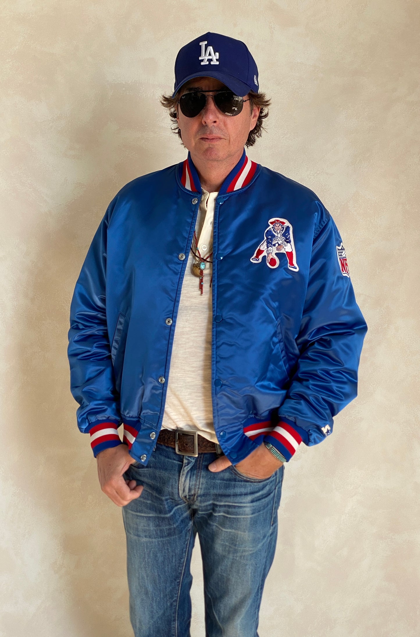 Size Large . Starter Vintage 80’s Patriots jacket Made In USA