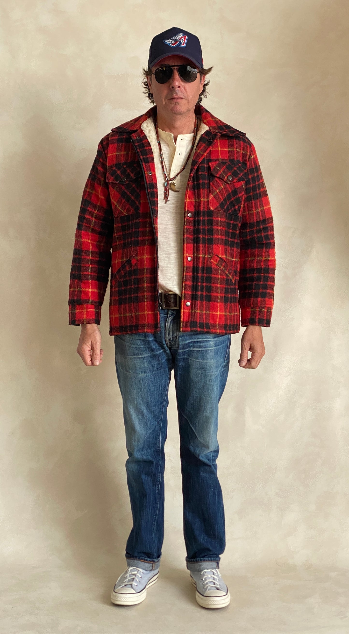 size Medium. 90s Plaid jacket with sherpa lining