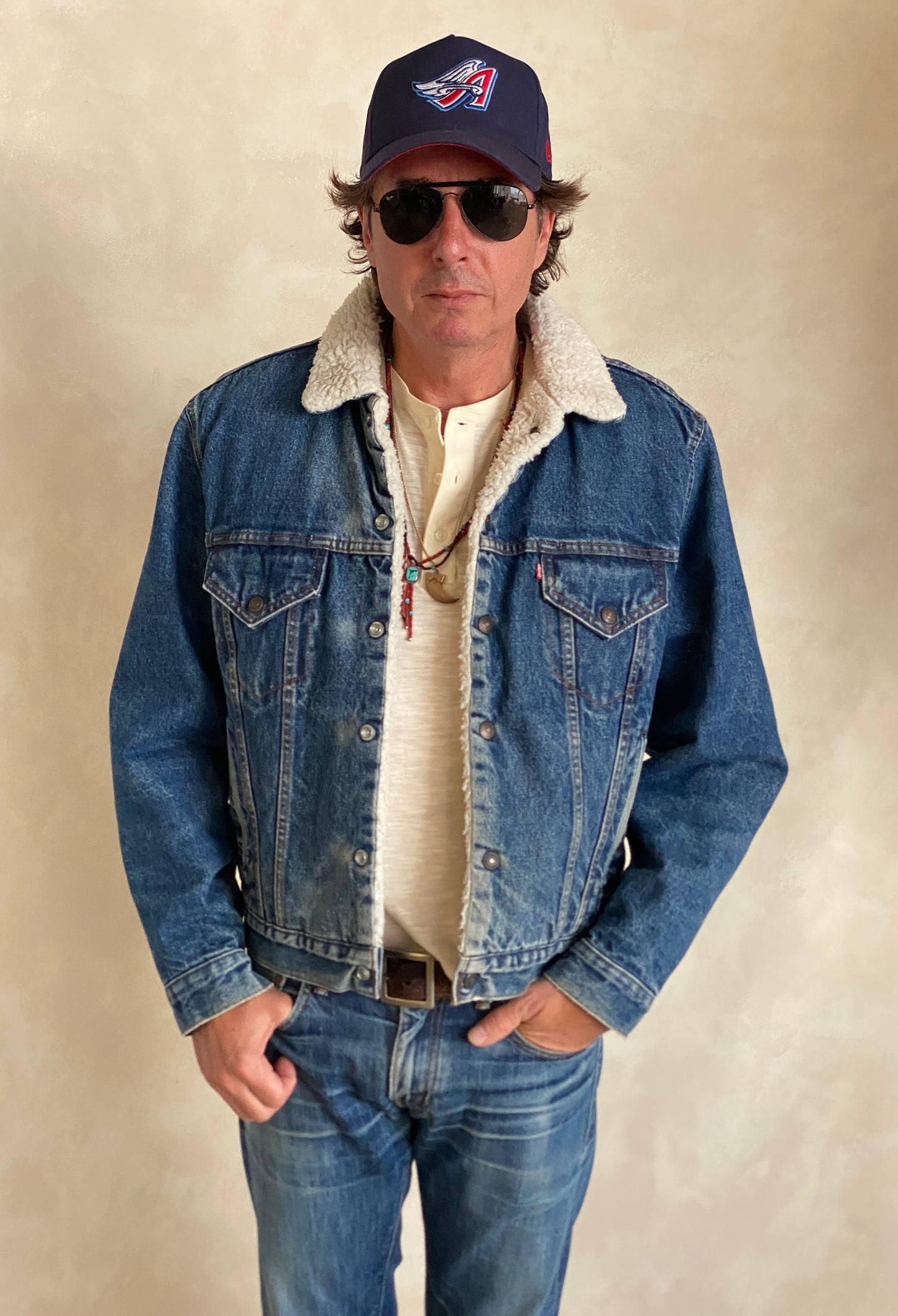 Vintage LEVIS Faux Sherpa Fleece Jacket - Size 44 Reg USA | Authentic American Style