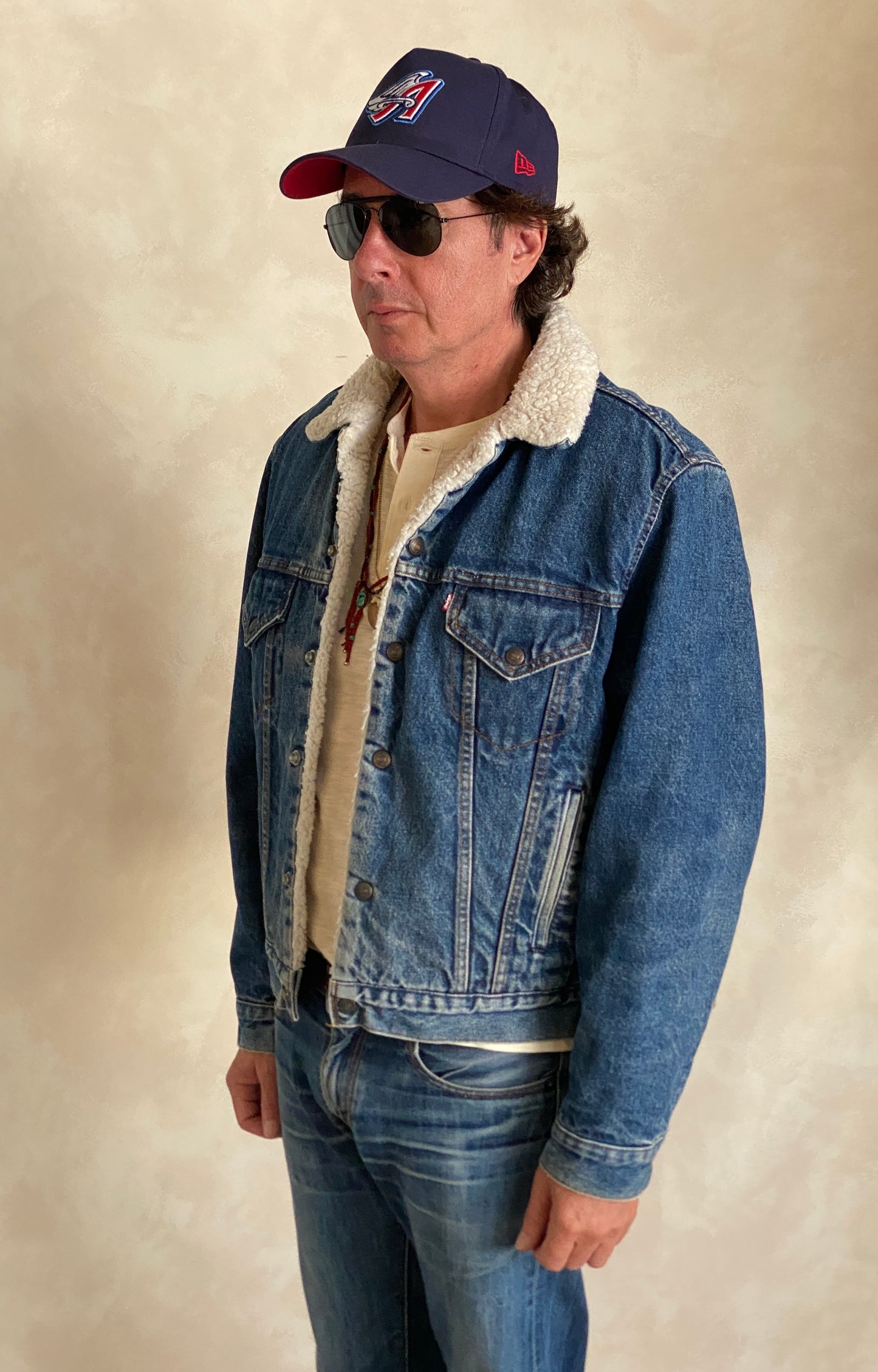 Vintage LEVIS Faux Sherpa Fleece Jacket - Size 44 Reg USA | Authentic American Style