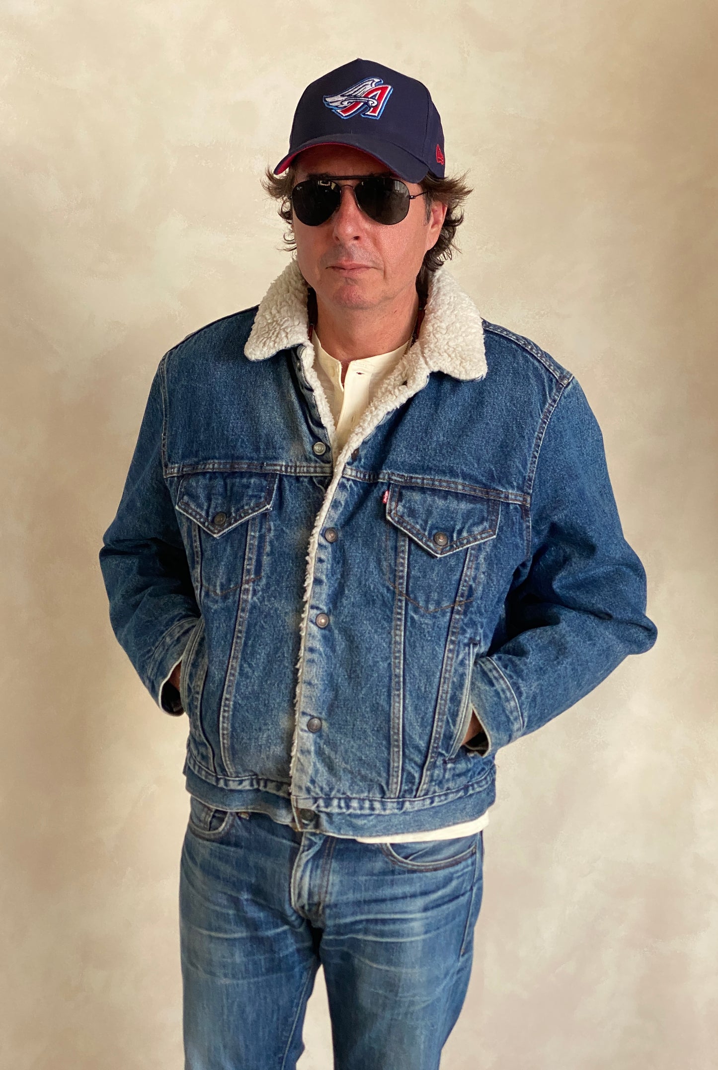 Vintage LEVIS Faux Sherpa Fleece Jacket - Size 44 Reg USA | Authentic American Style