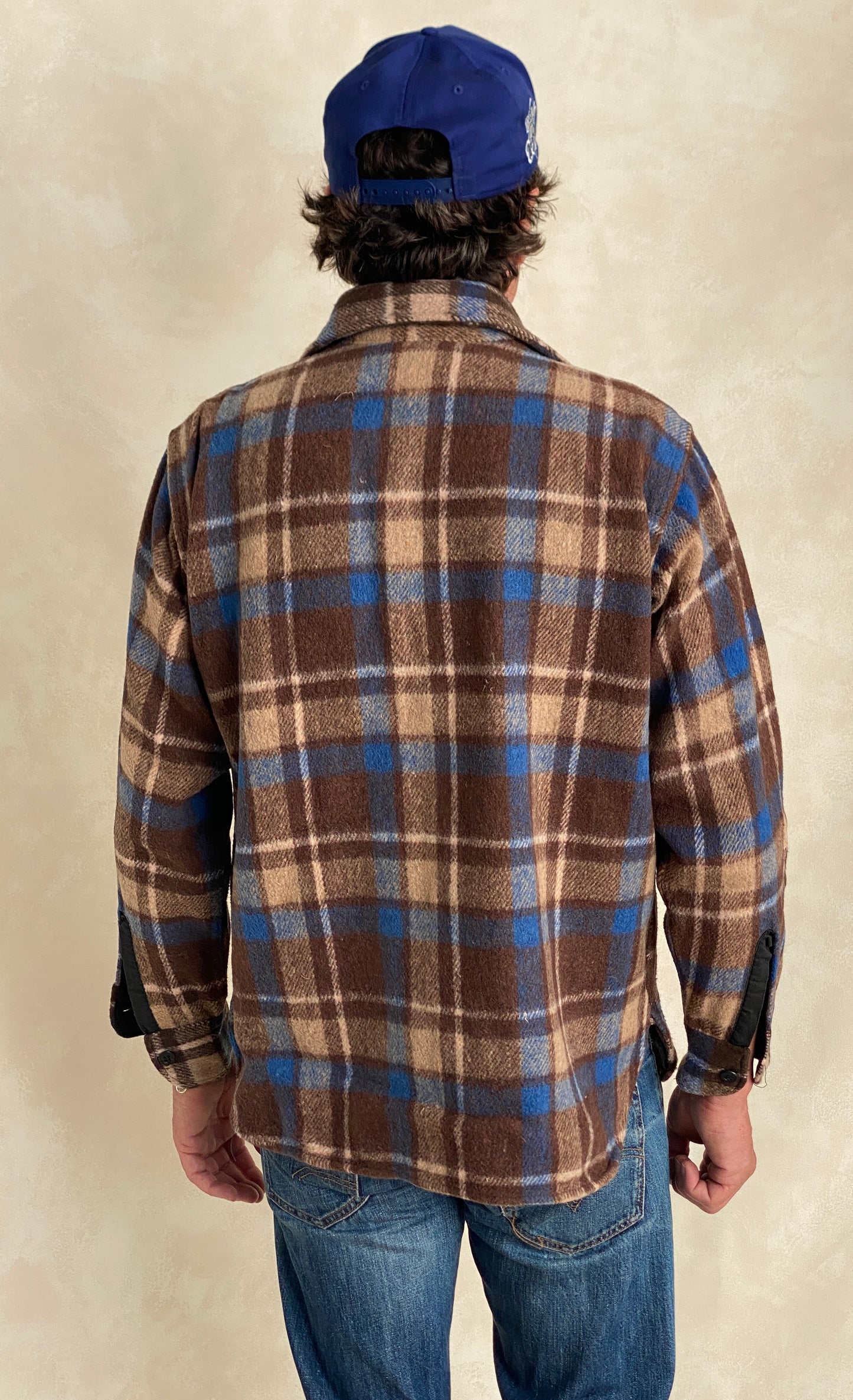Med. Vintage plaid heavy shirt jacket By Sears mens store