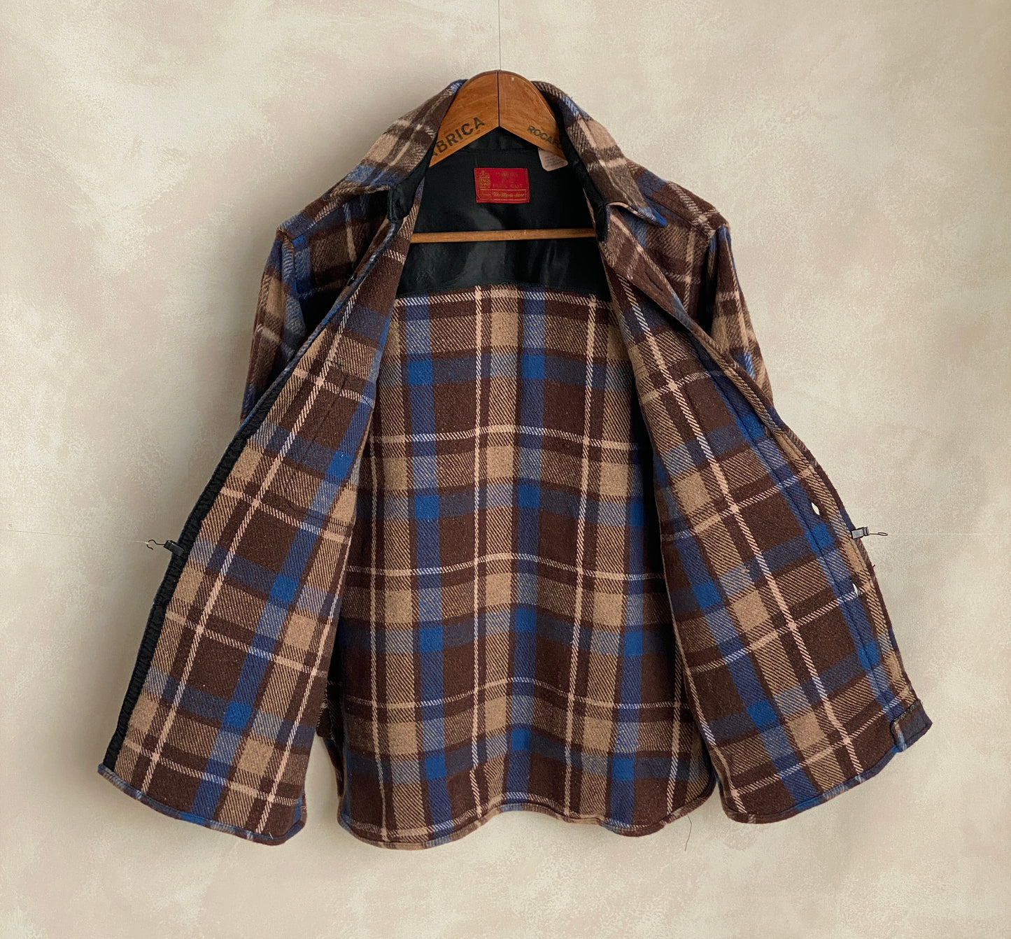 Med. Vintage plaid heavy shirt jacket By Sears mens store
