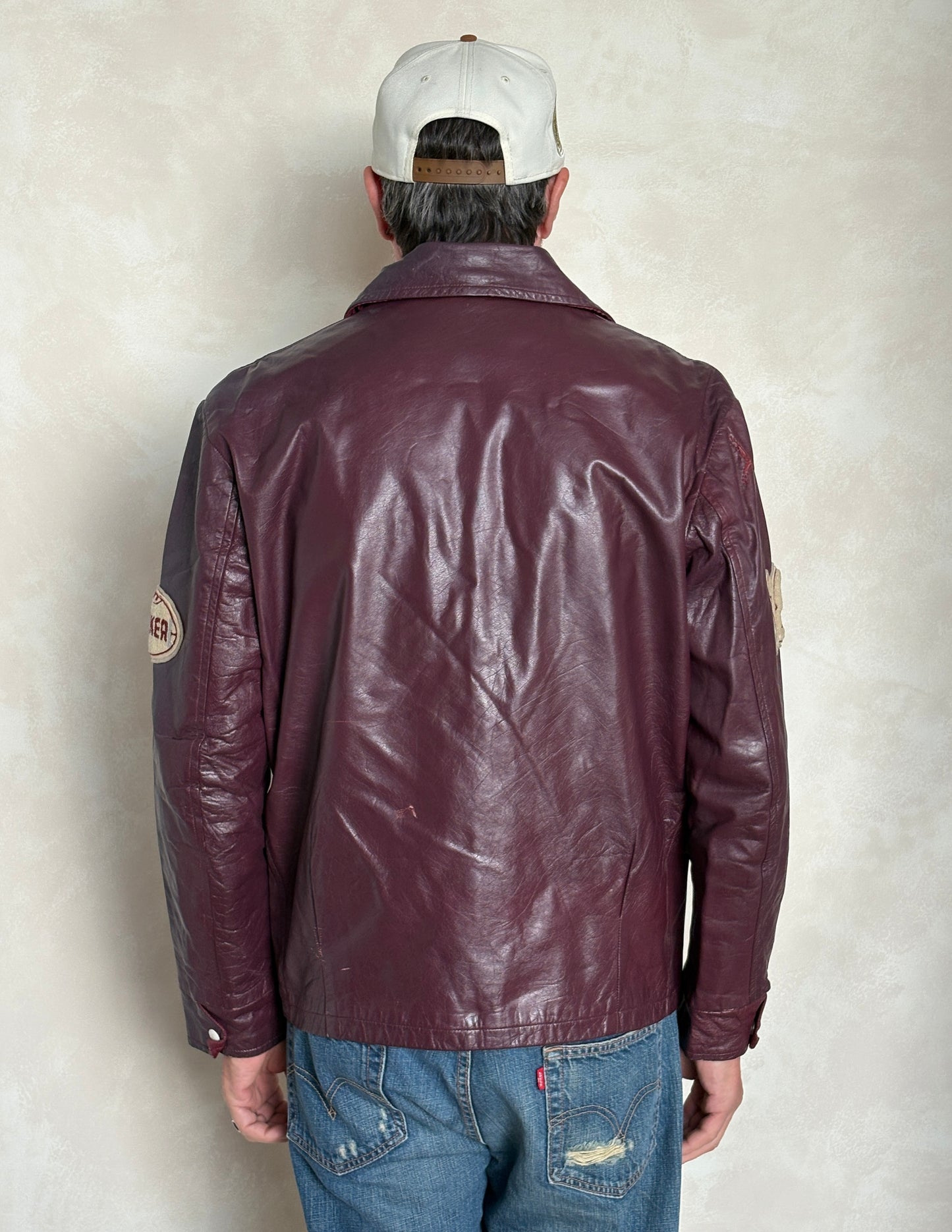 Size 42US / 52EU Vintage 1973 Humberside Collegiate Varsity Leather Jacket — Canadian High School Football — City Champs — Made in Canada