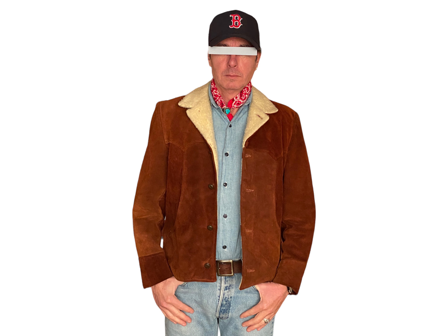 Size 40US Reg (50EU). Vintage suede ranch jacket made in USA