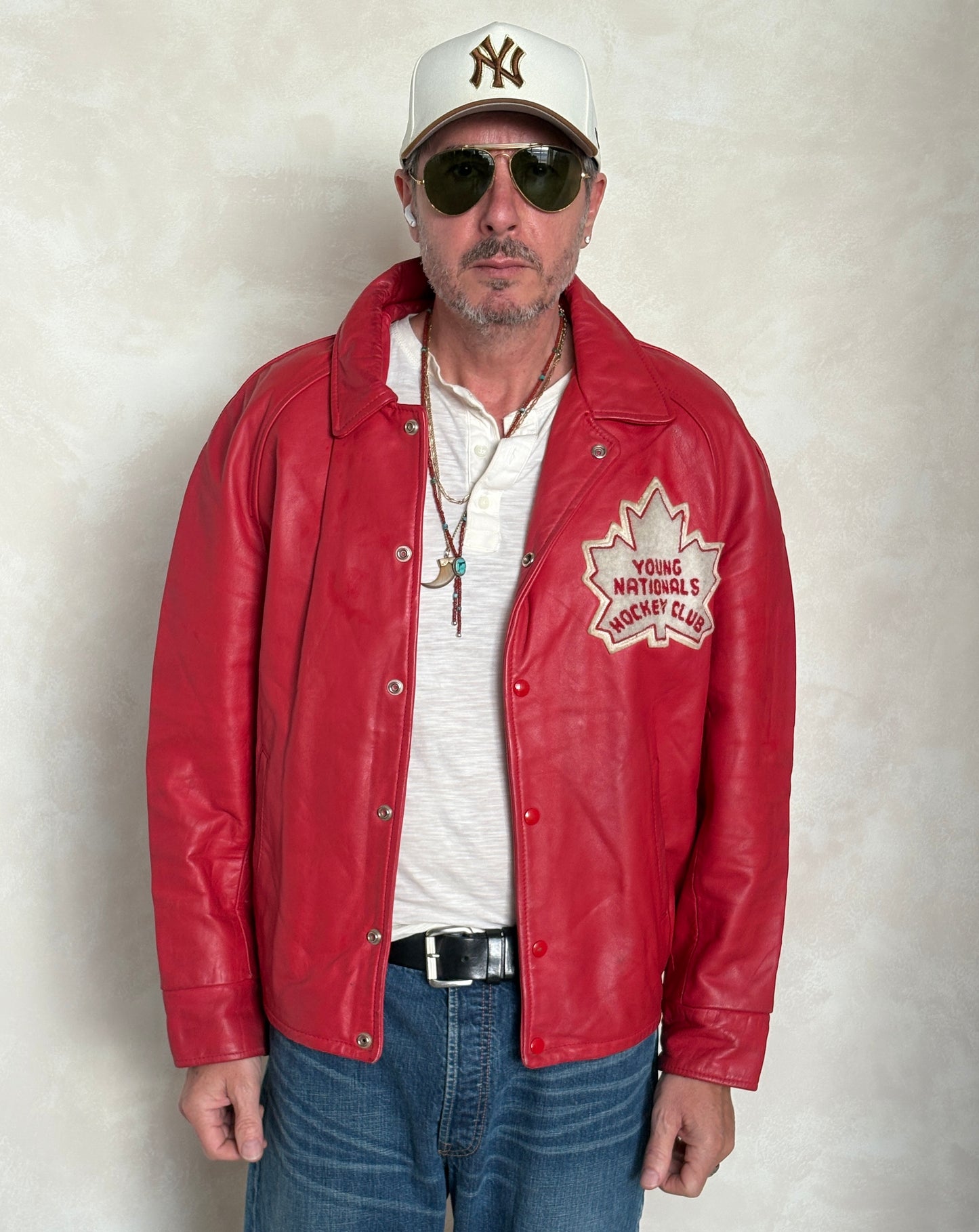 Size 44US / 54EU Vintage Leather Hockey Jacket Men’s Size 44 – Soft Canadian Leather – Made in Canada