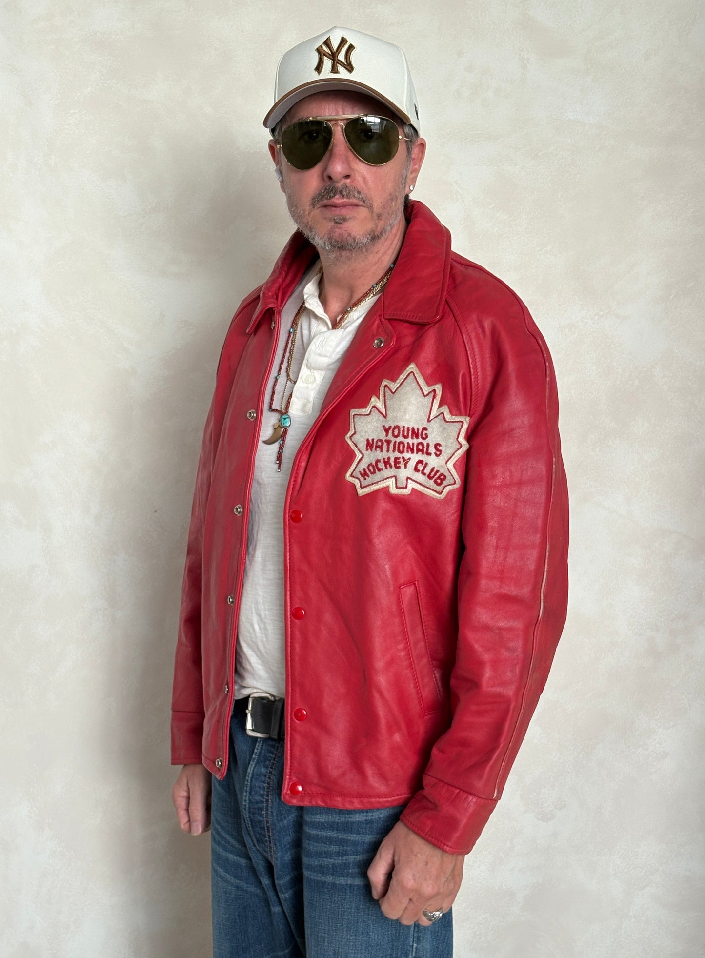 Size 44US / 54EU Vintage Leather Hockey Jacket Men’s Size 44 – Soft Canadian Leather – Made in Canada