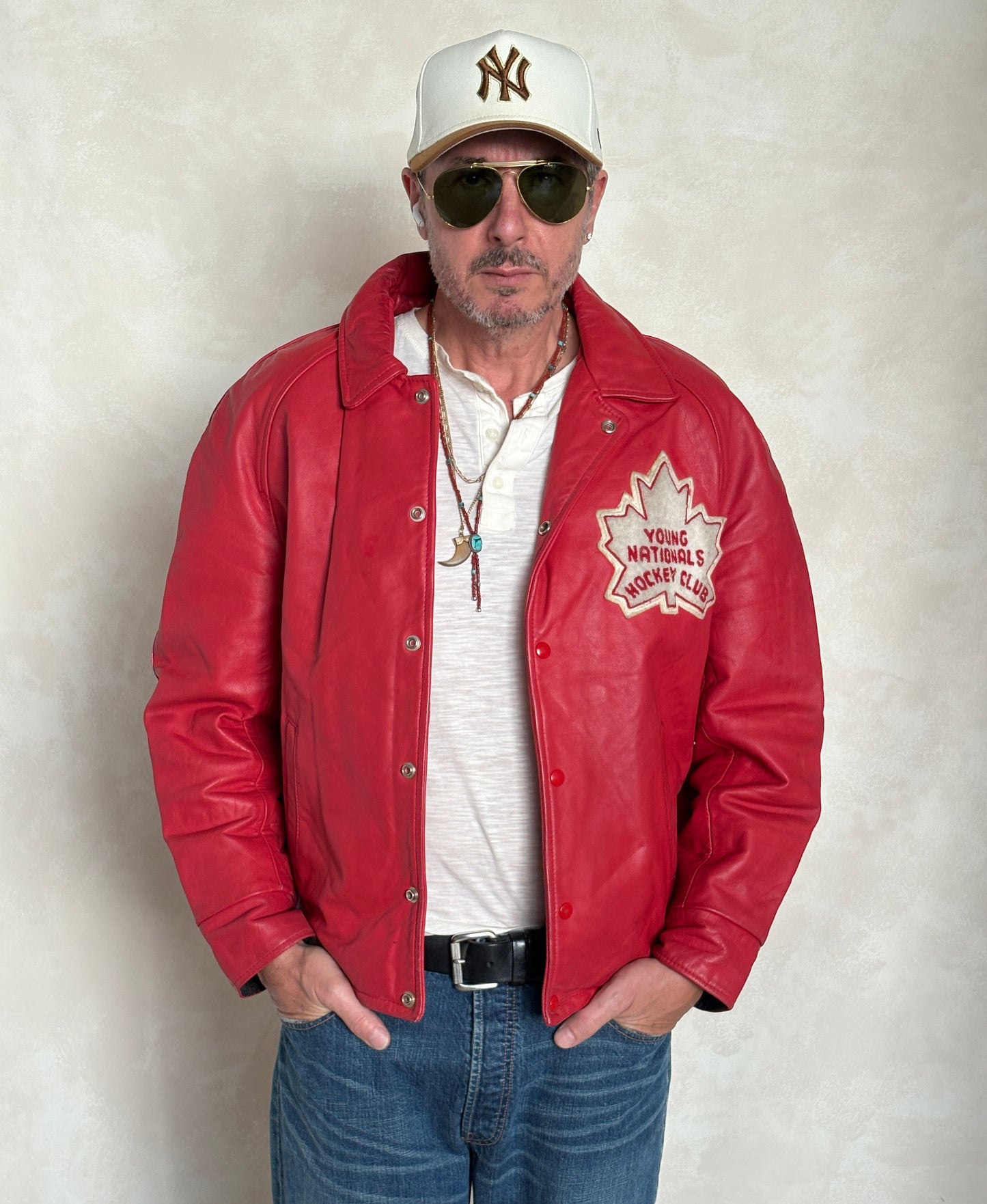 Size 44US / 54EU Vintage Leather Hockey Jacket Men’s Size 44 – Soft Canadian Leather – Made in Canada