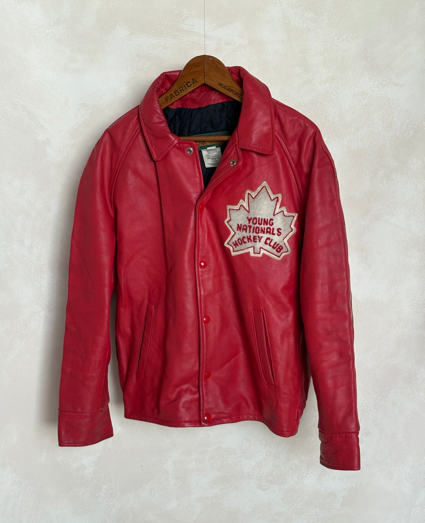 Size 44US / 54EU Vintage Leather Hockey Jacket Men’s Size 44 – Soft Canadian Leather – Made in Canada