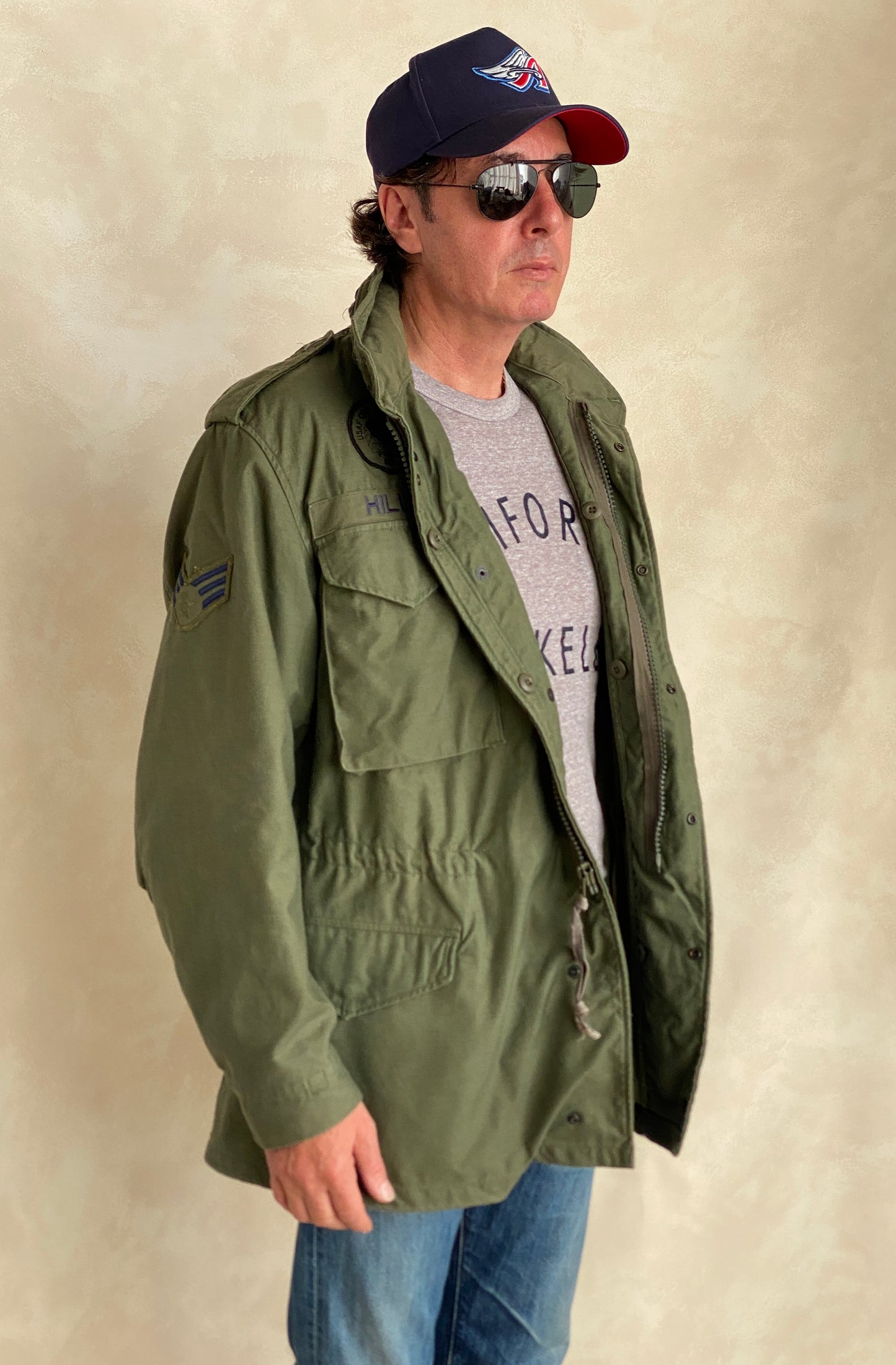 Medium Long . Authentic 1987 US Army Vintage M-65 field jacket Military