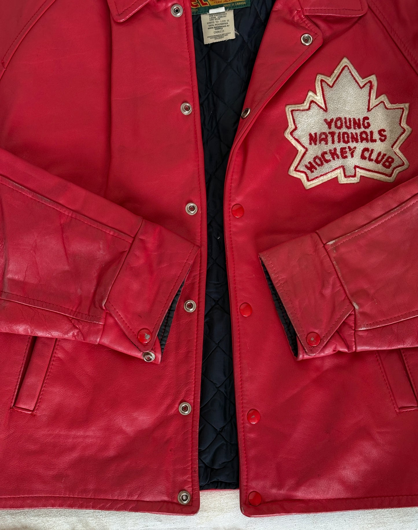 Size 44US / 54EU Vintage Leather Hockey Jacket Men’s Size 44 – Soft Canadian Leather – Made in Canada