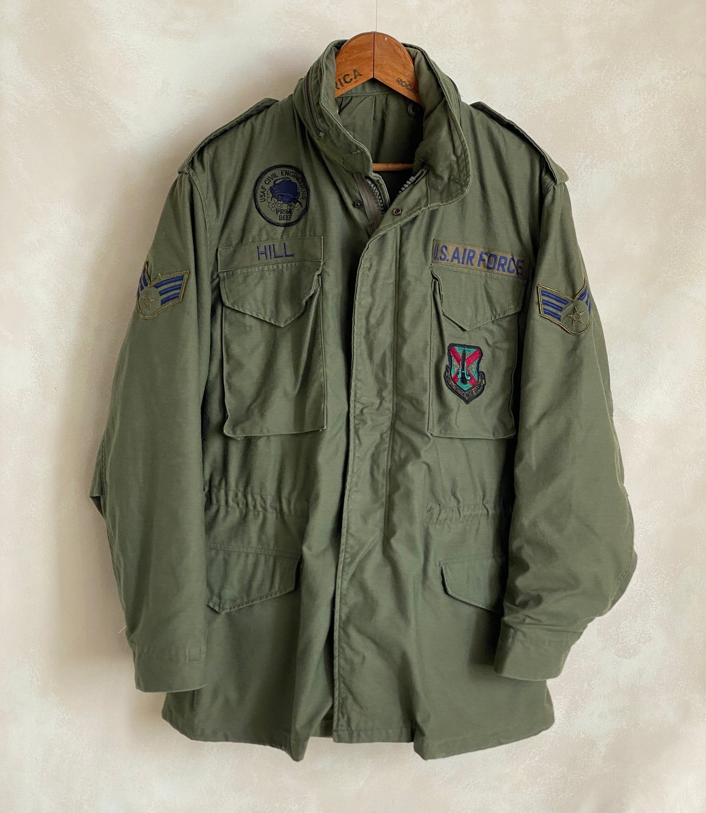 Medium Long . Authentic 1987 US Army Vintage M-65 field jacket Military