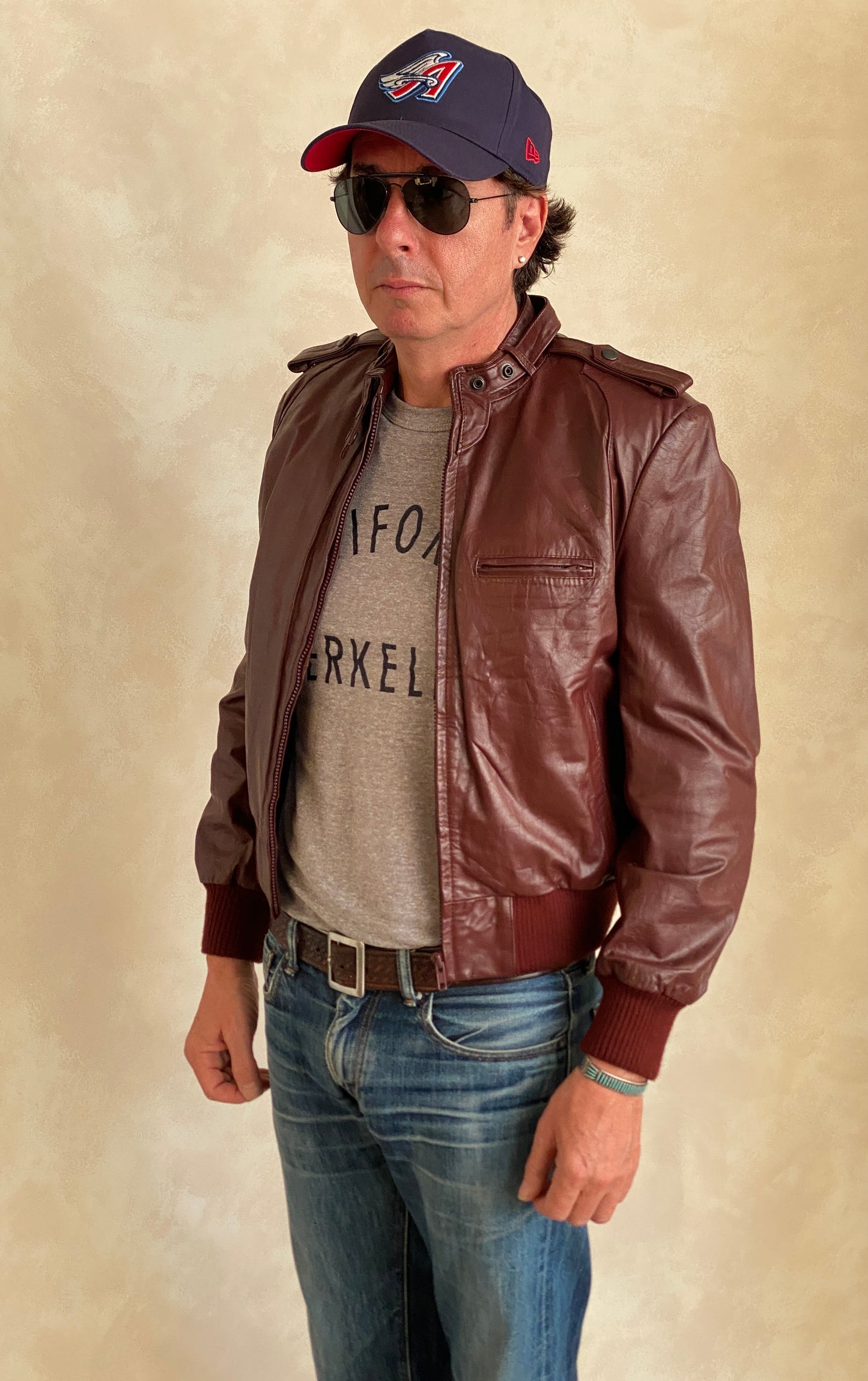 Size 12US Vintage 80s leather jacket removable lining