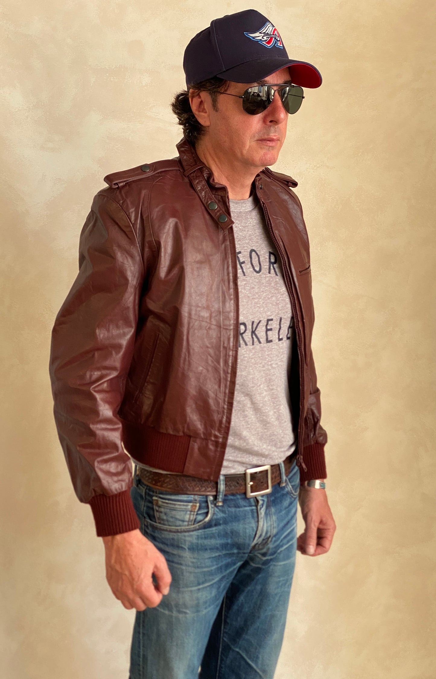 Size 12US Vintage 80s leather jacket removable lining
