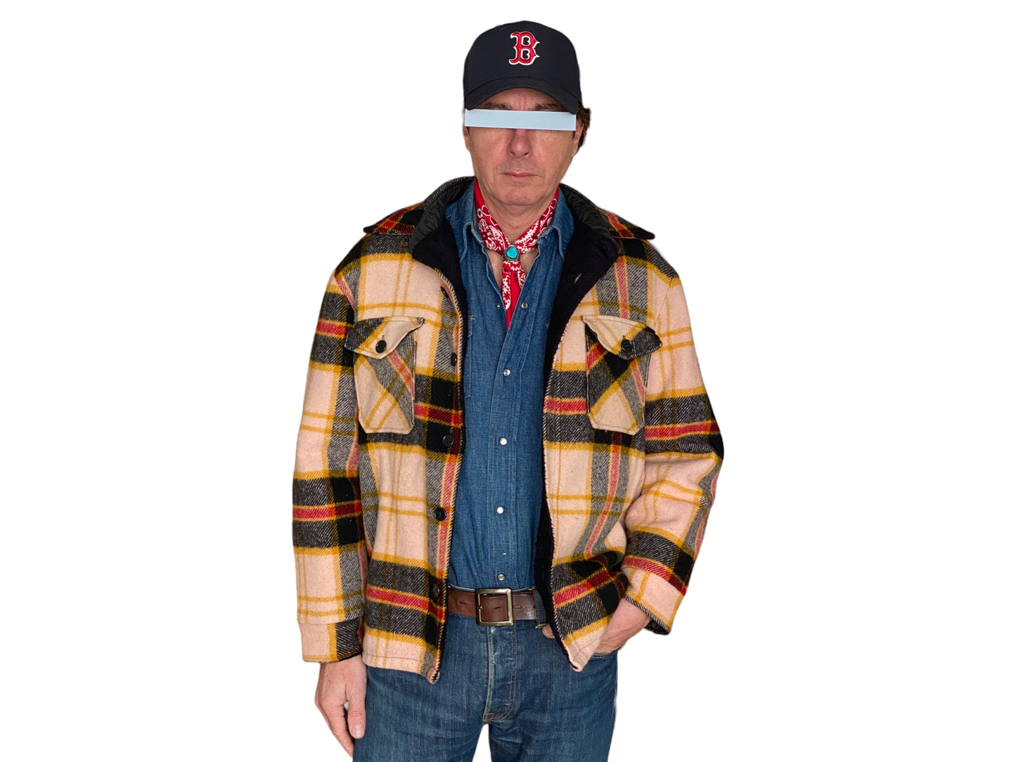 Size XL. Vintage 70s Woolrich plaid wool jacket