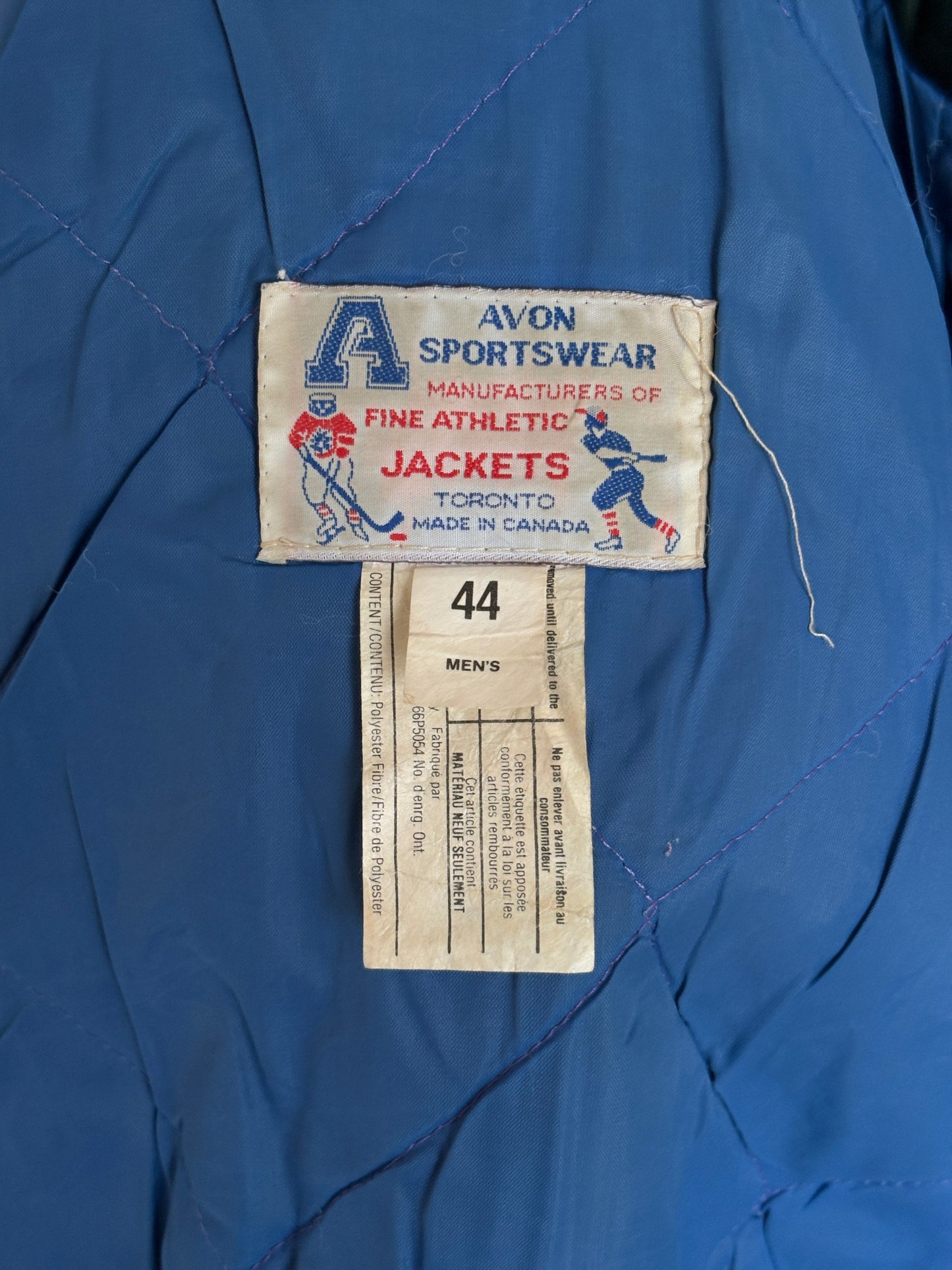 Size 44US / 54EU Vintage 1986 Agincourt Lancers Varsity Leather Jacket — Canadian High School Football — SSAAA Champions — Made in Canada