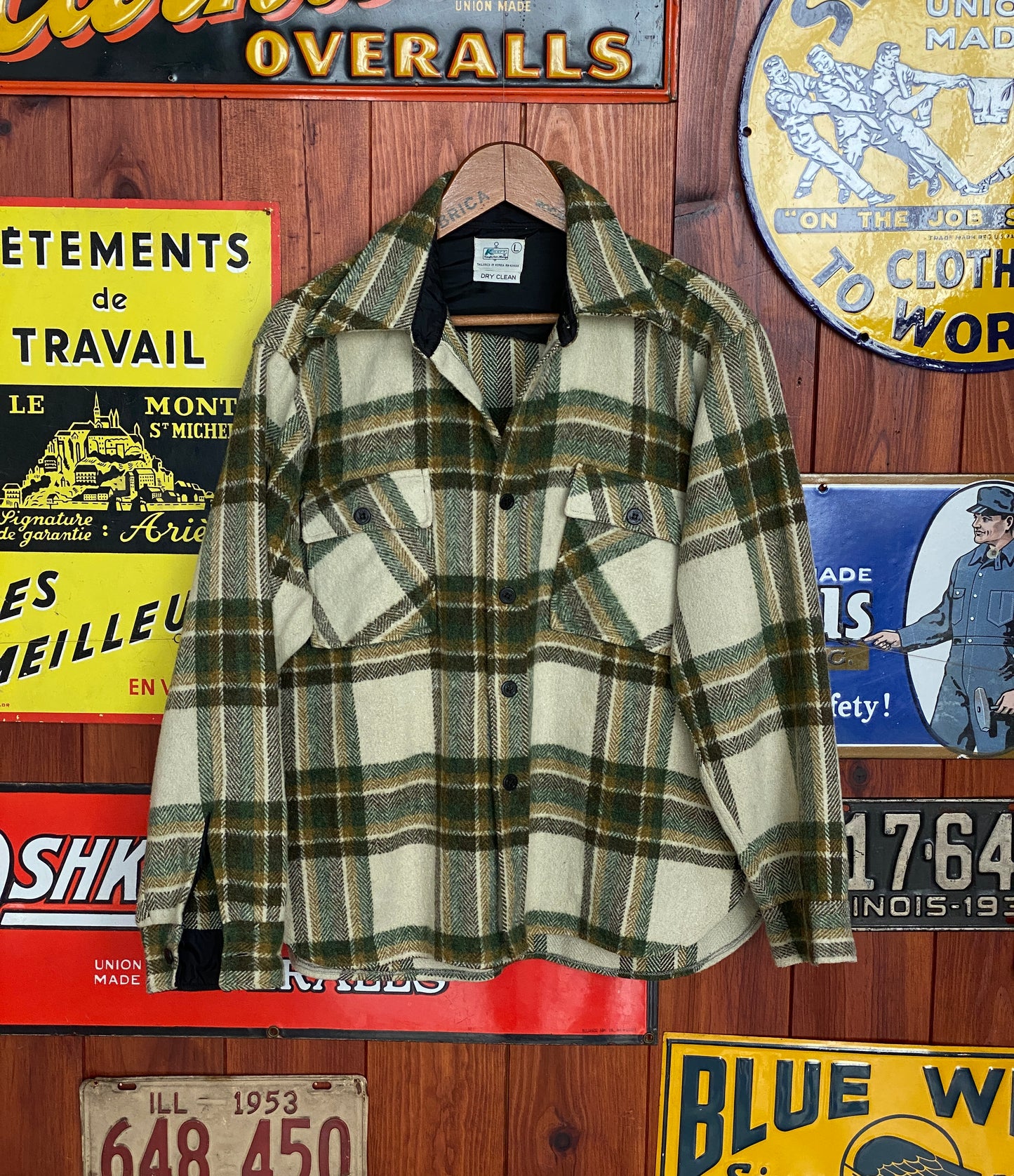 Size Large 70s Heavy Plaid Shirt by Kmat | Vintage Retro Style