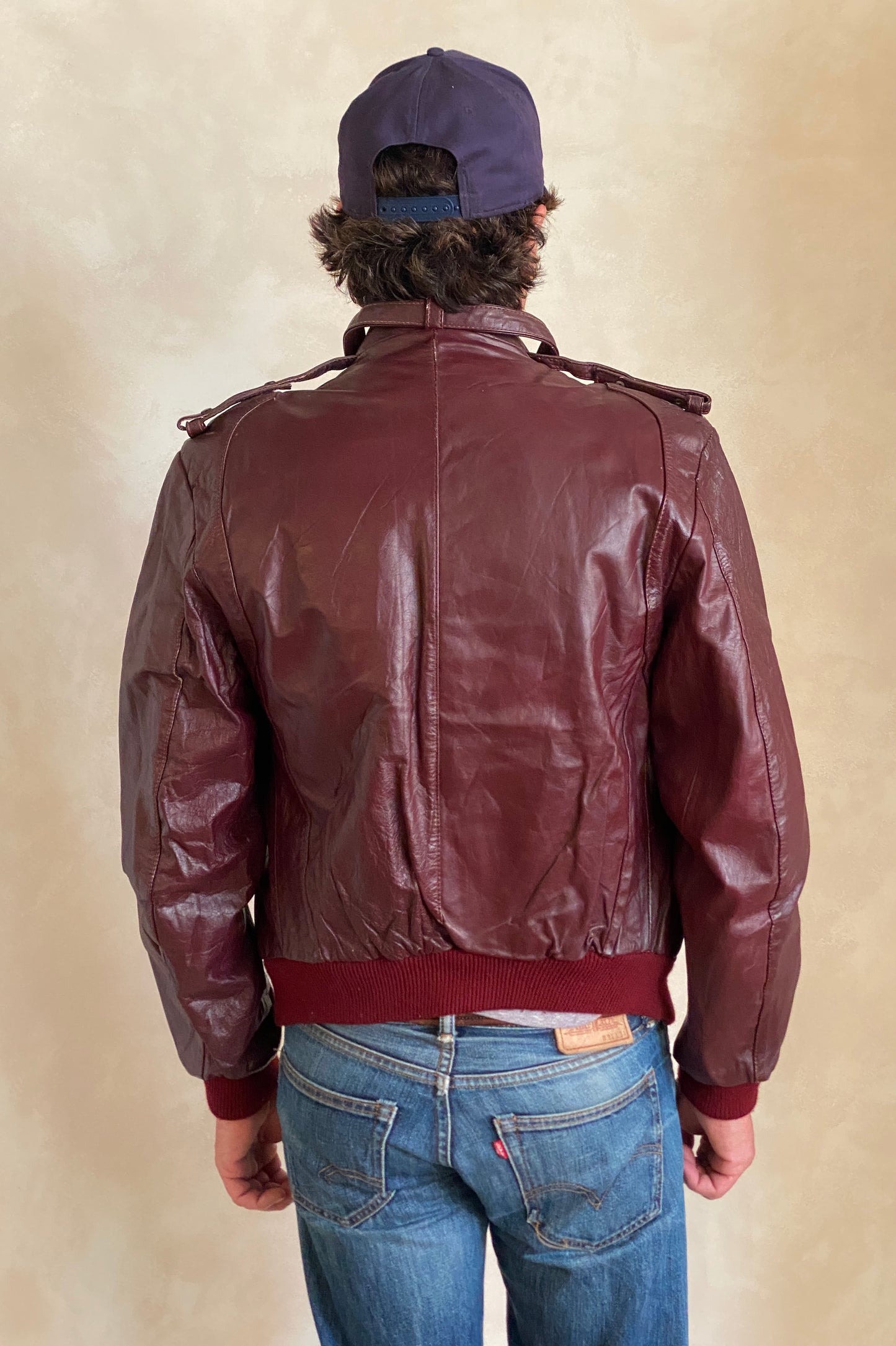 Vintage 80s Leather Jacket Size 38 US (48 EU) | Classic Retro Fashion