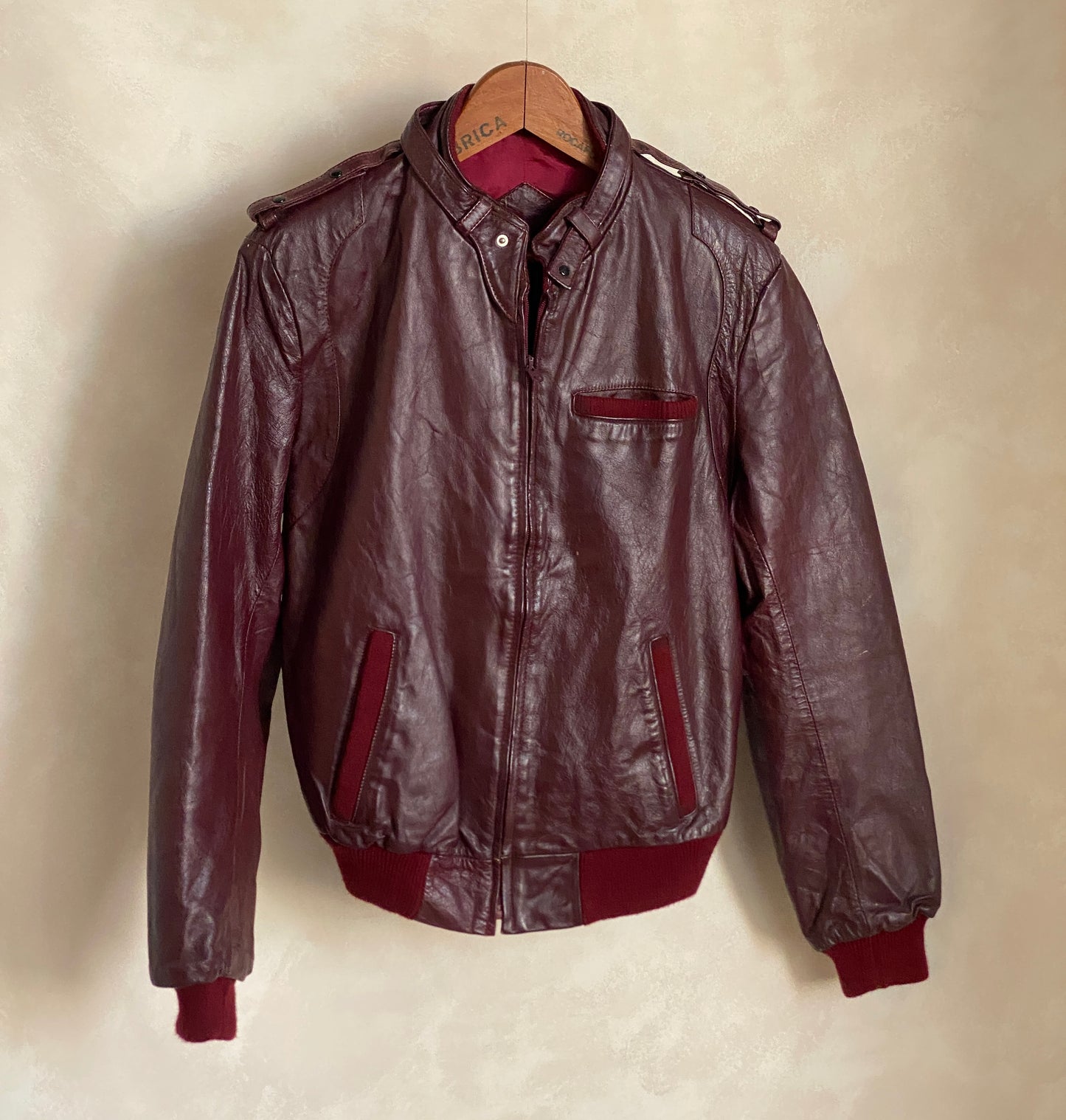 Vintage 80s Leather Jacket Size 38 US (48 EU) | Classic Retro Fashion