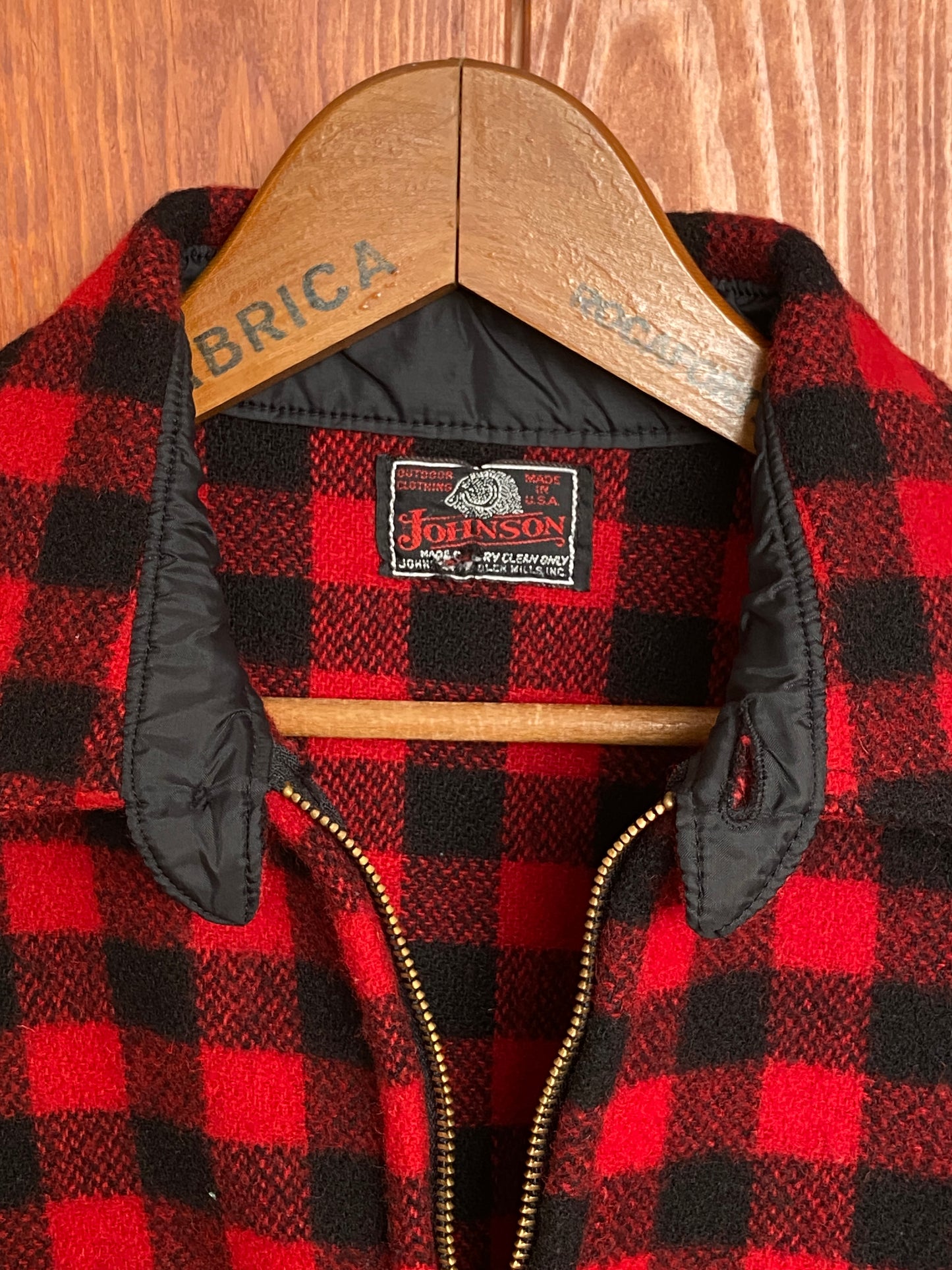 Size Large Vintage Johnson Buffalo Plaid Wool Jacket | Made in USA Authenticity