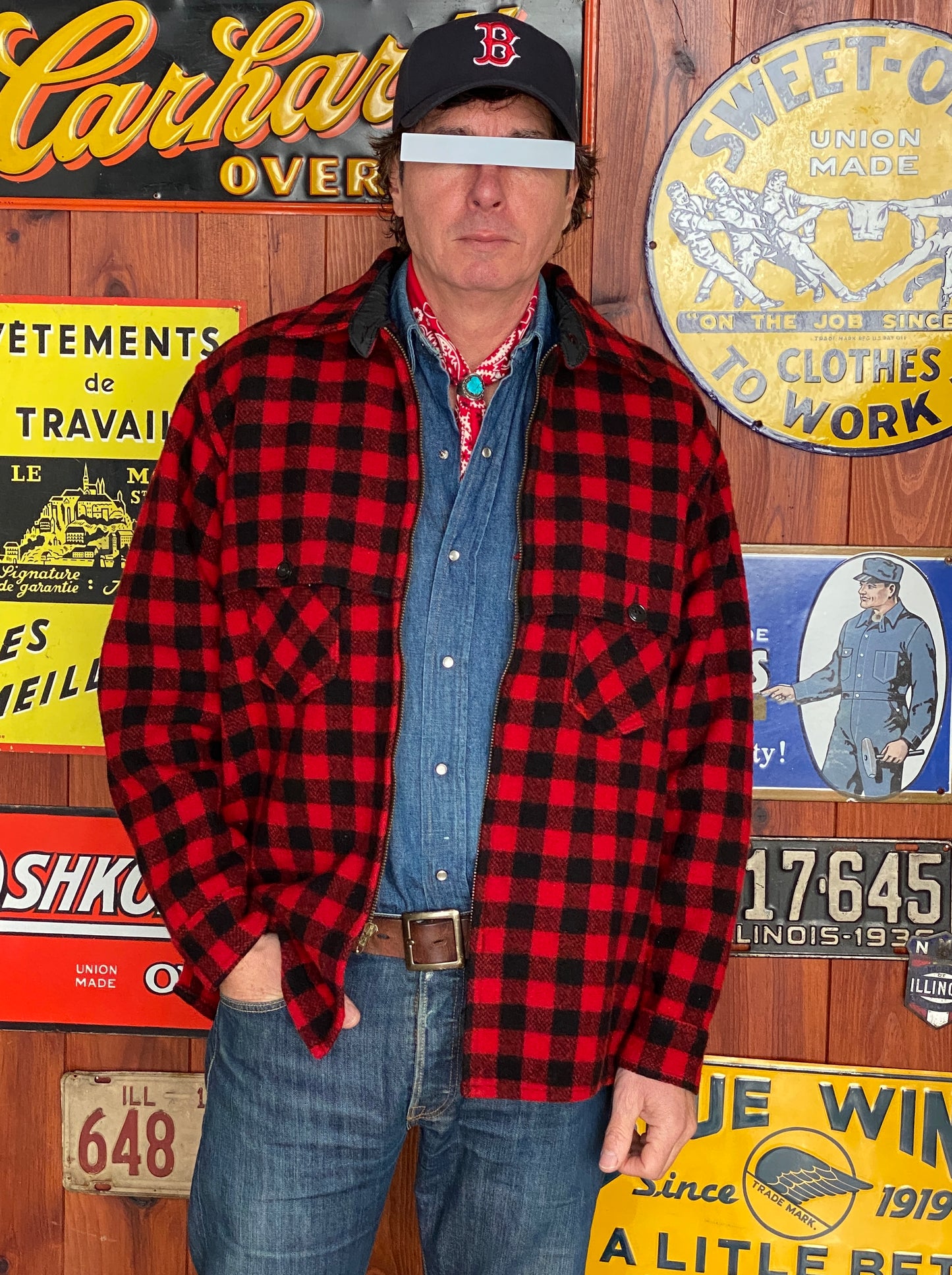 Size Large Vintage Johnson Buffalo Plaid Wool Jacket | Made in USA Authenticity