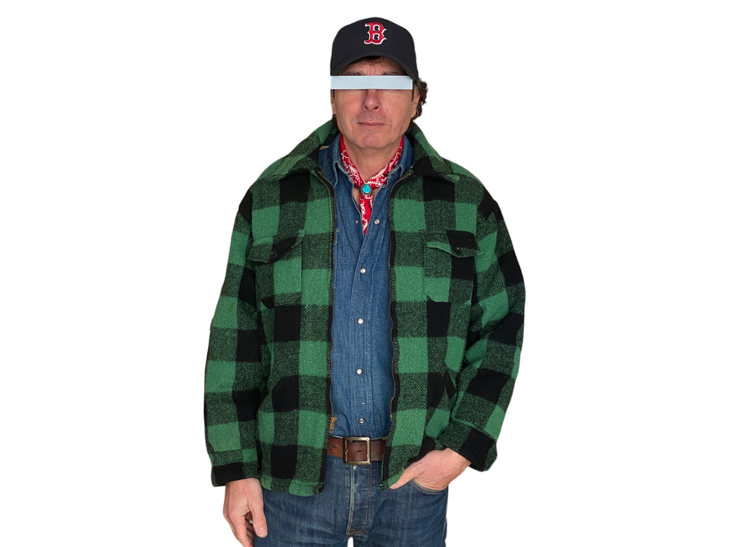 Size Large Vintage buffalo plaid wool jacket Made in USA